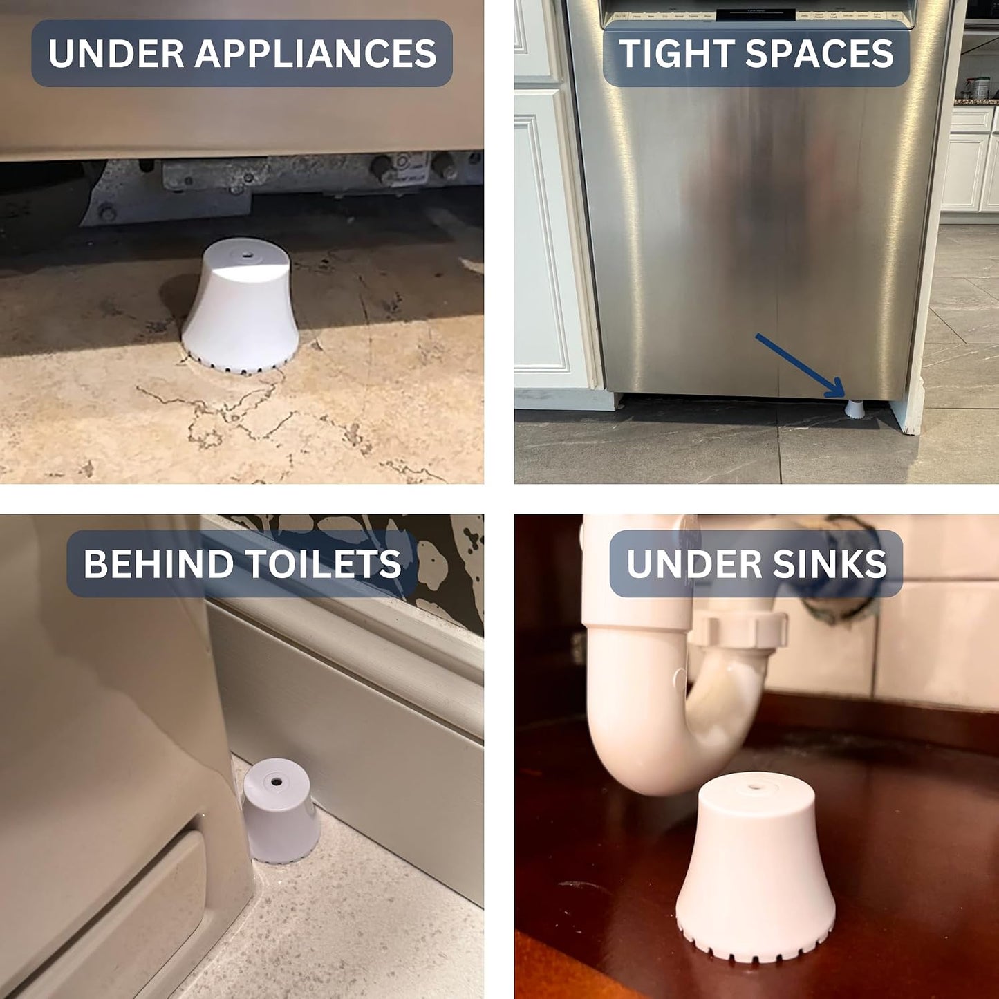 Flood Buzz Small Water Leak Detectors for Homes & Businesses - 12-Pack | No Setup Required - Patented Design - Under Sink, Toilet, Basement, RV, Water Heater, Dishwasher - Reusable Alarm