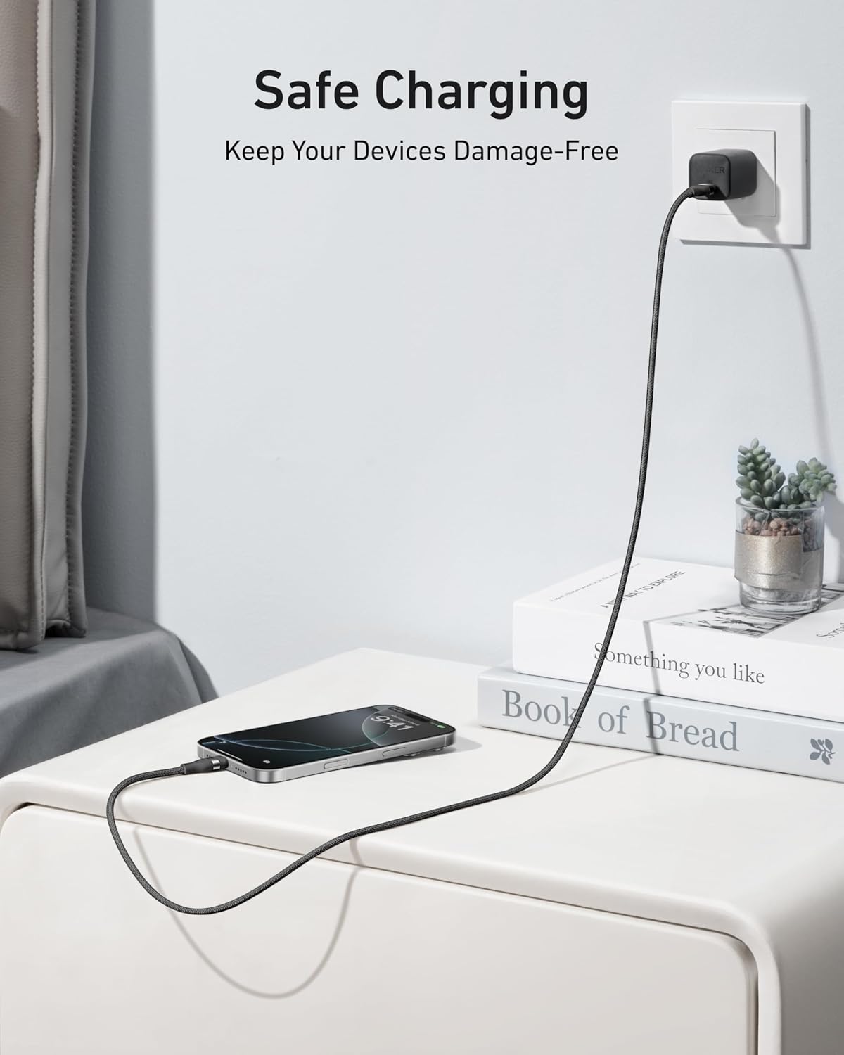 Anker Nano USB C to USB C Cable, 240W Fast Charging Cable (10 ft, Black) | Flexible Multi-Color Braided Charger for iPhone 17 Series, MacBook Pro, and More