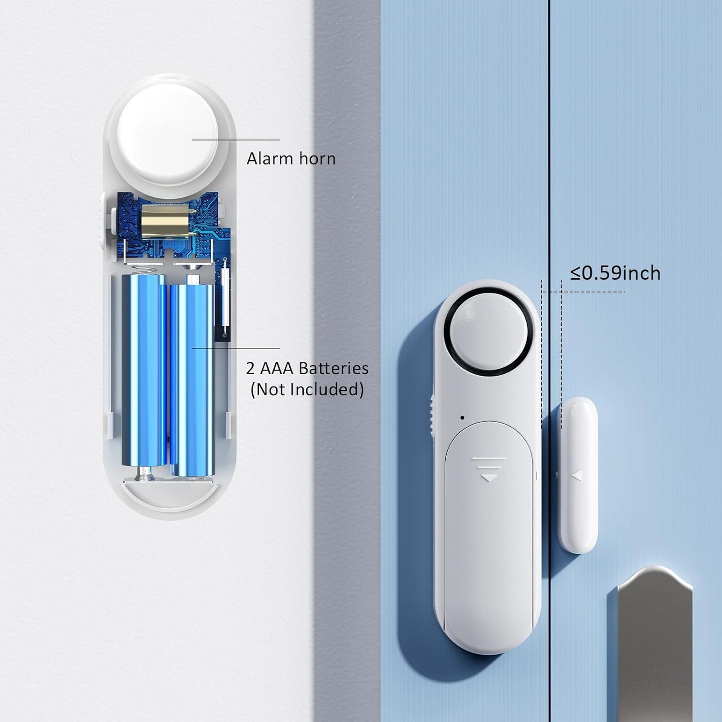 2-Pack Window and Door Alarms When Opened for Kids Safety/Dementia Safety/Home Security, Wireless Sliding Front Door Opening Sensor Alarm with Remote, 120dB Burglar Alert for House/Bedroom/Apartment