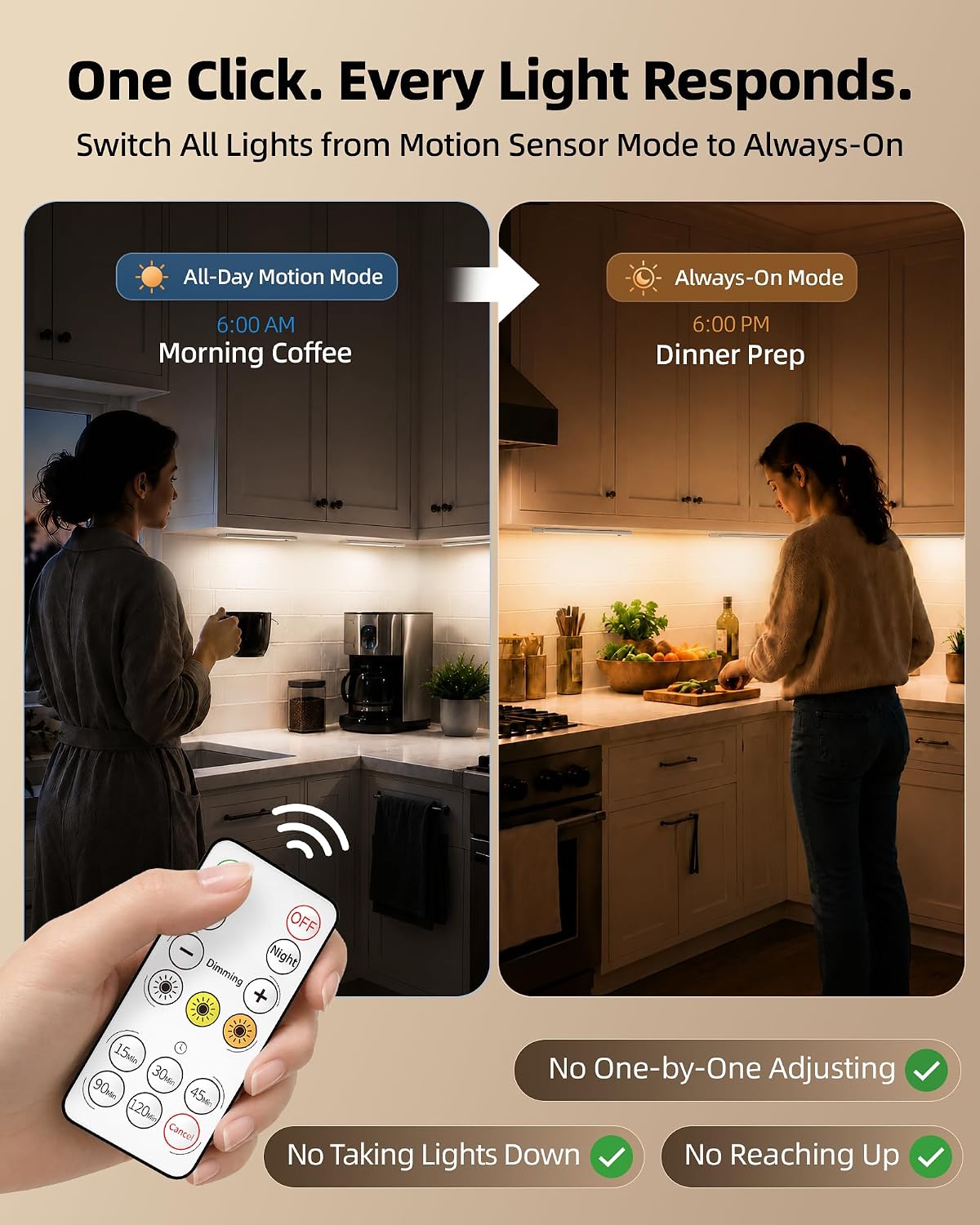 EZVALO 5-Pack 10inch Under Cabinet Lighting, 2400mAh Rechargeable Motion Sensor Light, Magnetic Closet Lights with Dimmable & 3 Color Temps, Wireless Motion Activated Lights with Remote for Kitchen
