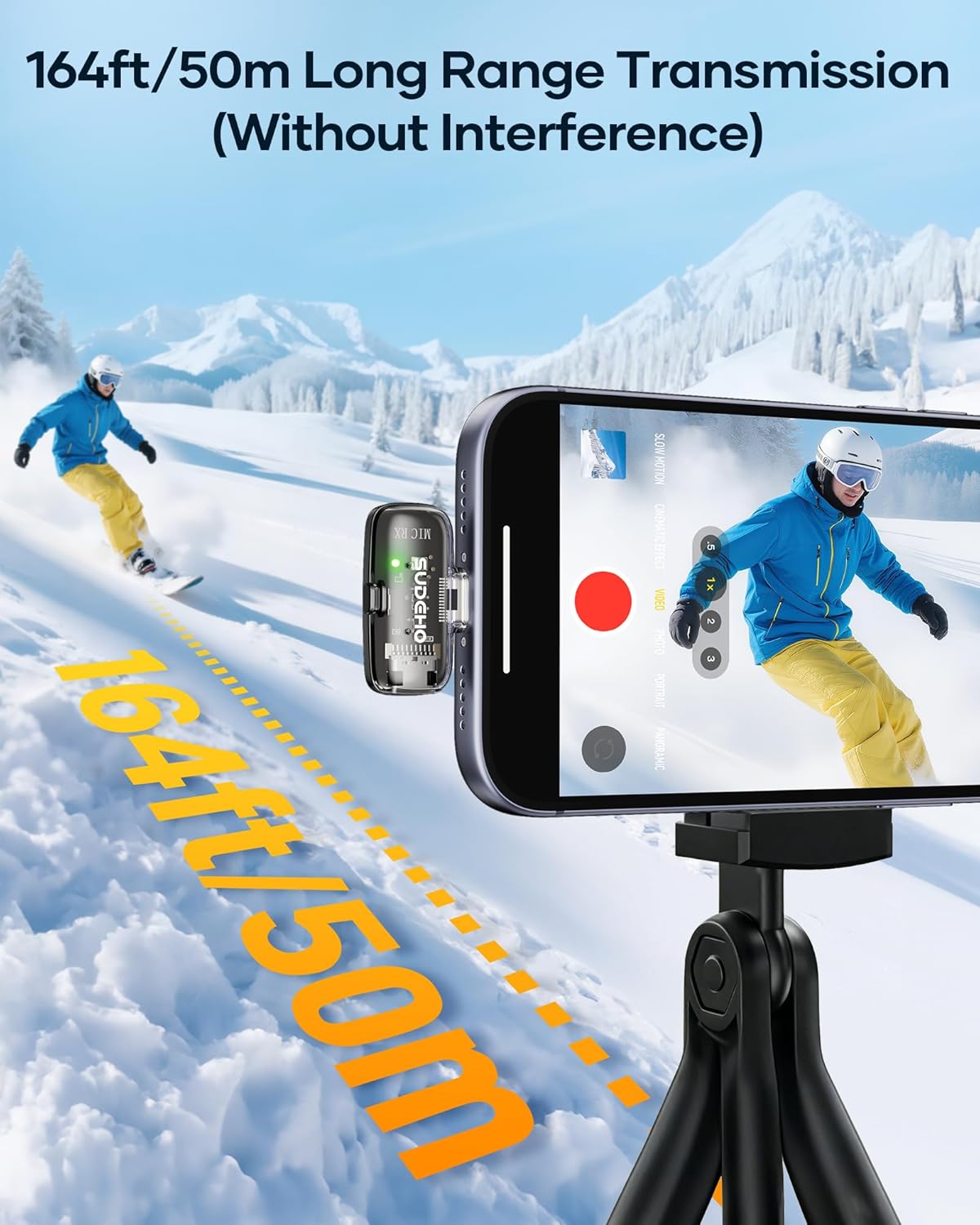 Wireless Mini Lavalier Microphones for iPhone iPad Android with Charging Case, USB C Lapel Mic with Noise Reduction &amp; Voice Changer Mode for Video Recording Vlogging YouTube Interview and Game Chat