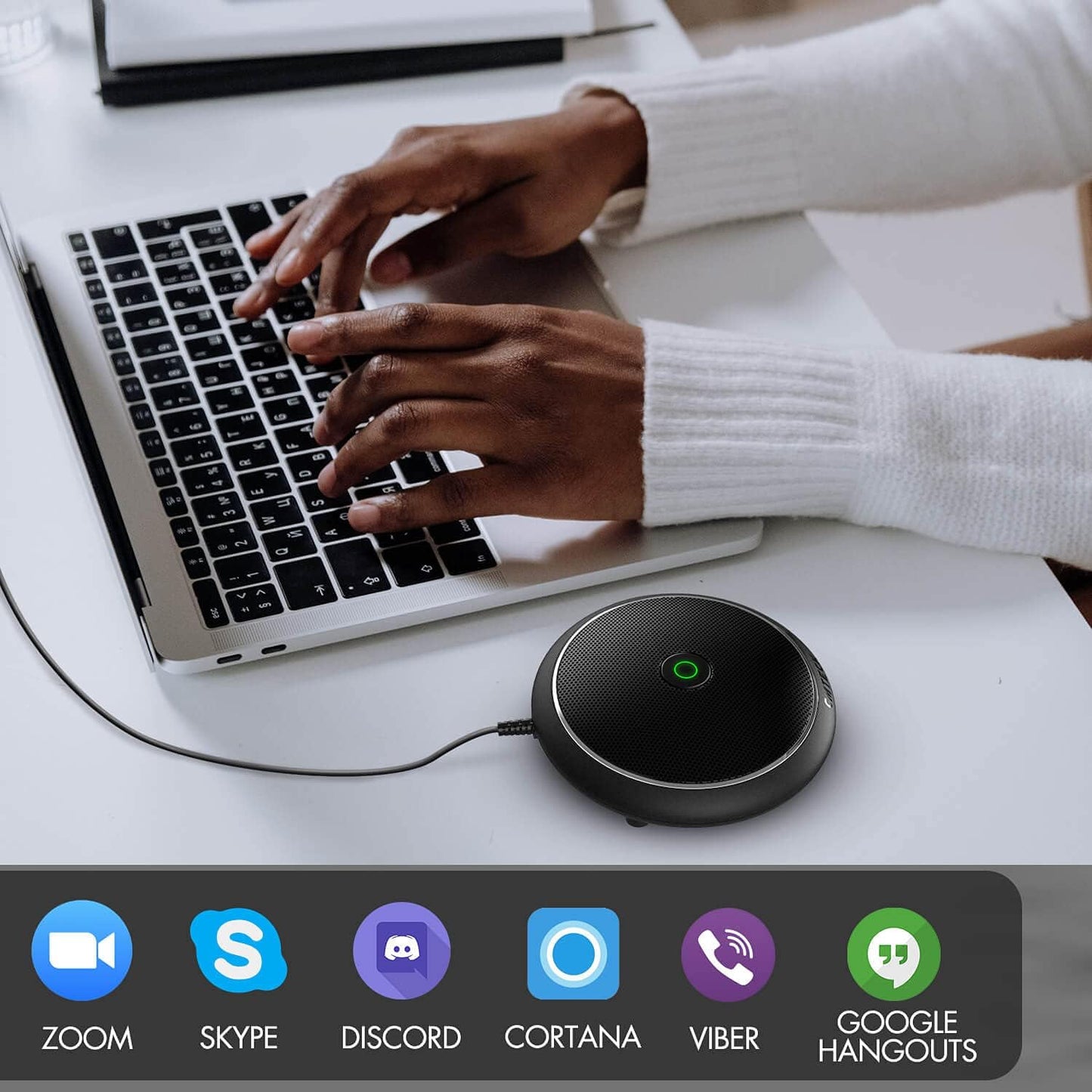 CMTECK Conference USB Microphone, Plug-and-Play Omnidirectional Desktop Mic | Omnidirectional condenser for clear audio,compact design. Ideal for video, streaming, YouTube. Works with macOS/Windows