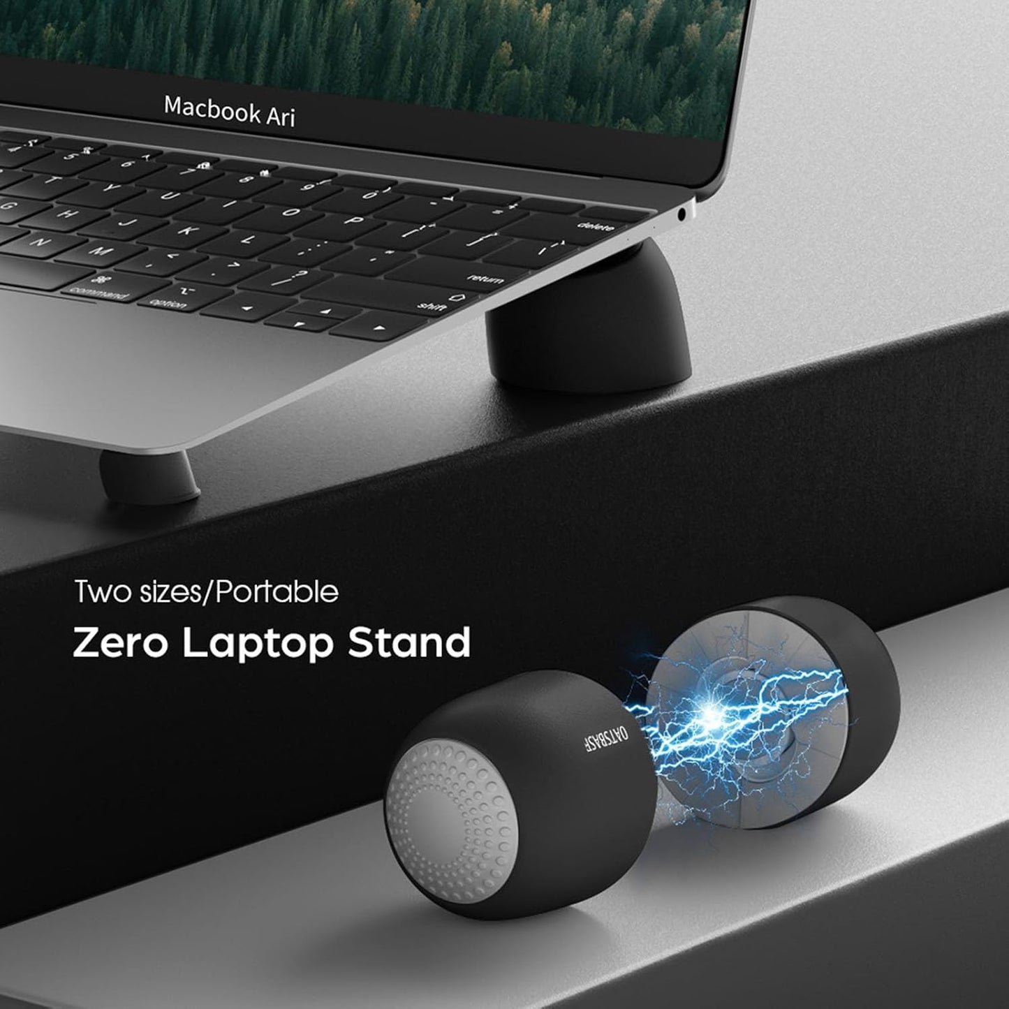 Magnetic Mini Laptop Riser, Cooling Stand for Travel Office Cafe | 2 in 1 Two Sizes, Portable Ergonomic Keyboard Feet Riser, Desktop Pads for 10-15.6" Mac HP Dell