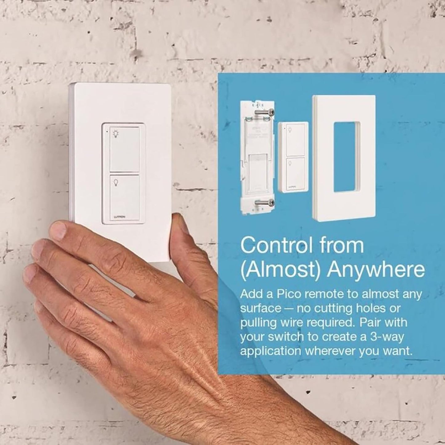 Lutron Caseta Smart Light Switch for Lighting and Fans (Smart Hub Required) | For Caseta systems, smart switch for any bulbs, 6 amp, single-pole/3-way, neutral required, PD-6ANS-BL, Black