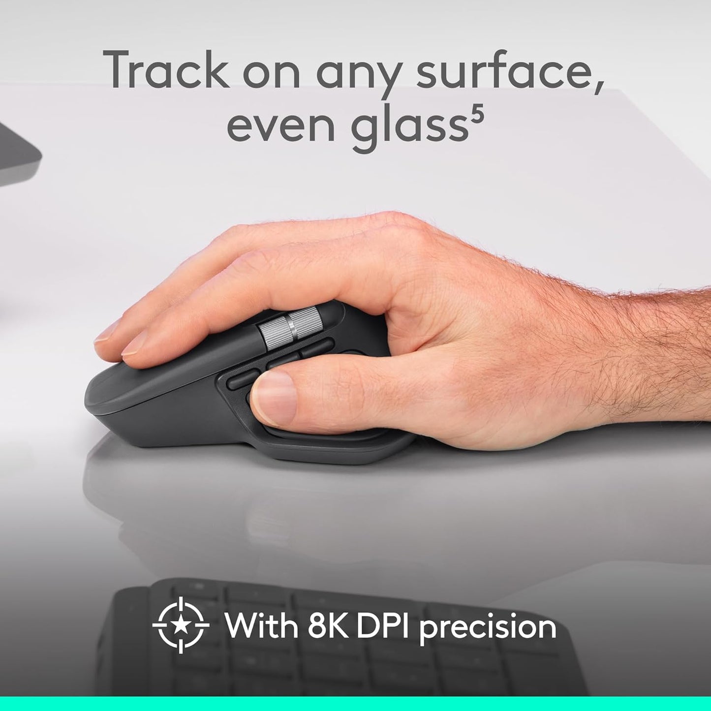 Logitech MX Master 4 Ergonomic Wireless Mouse with Haptics - Graphite | Advanced performance haptic feedback, ultra-fast scrolling, USB-C charging, Windows, MacOS compatible