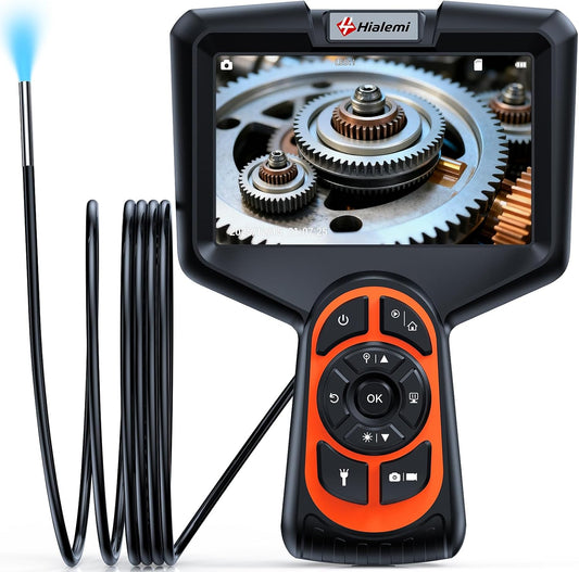 3.9mm Borescope Camera with Light, 5" Industrial Endoscope Camera | 3.9mm Ultra-Thin Probe, 5FT Semi-Rigid Snake, Built-In LED Flashlight for Engine, Automotive, Aircraft, Wall, Pipe Inspection