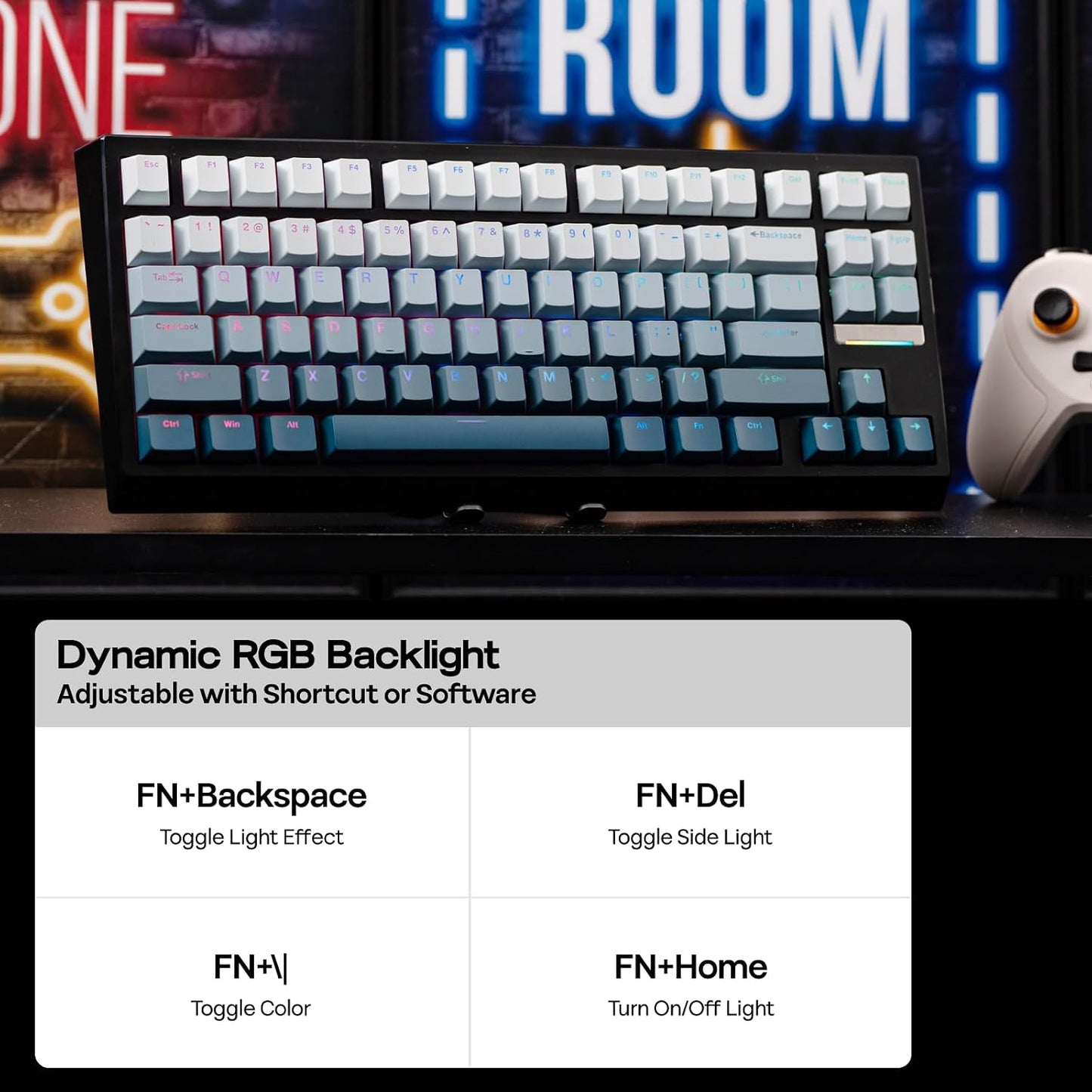 EPOMAKER G84 HE Wireless Hall Effect Keyboard, 8K Polling & 8000mAh, SOCD & DKS, Gaming Keyboard with Fast Trigger & Adjustable Actuation, RGB Backlit, PBT Keycap, Hot-Swap, for Win/Mac (Black)
