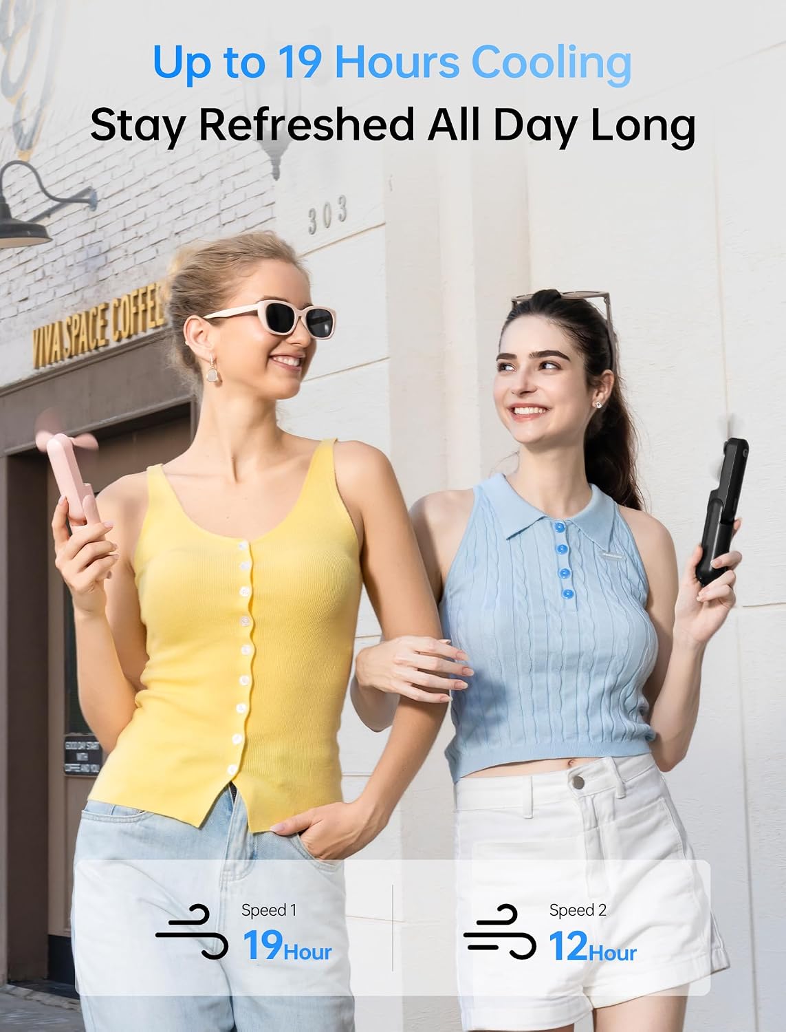 JISULIFE 3 IN 1 Portable Fan with Power Bank & Flashlight Featured | 19H Max Cooling, USB Rechargeable, Pocket-Sized Handheld Fan for Travel, Cruise, Concerts, Makeup, Summer Gifts for Women