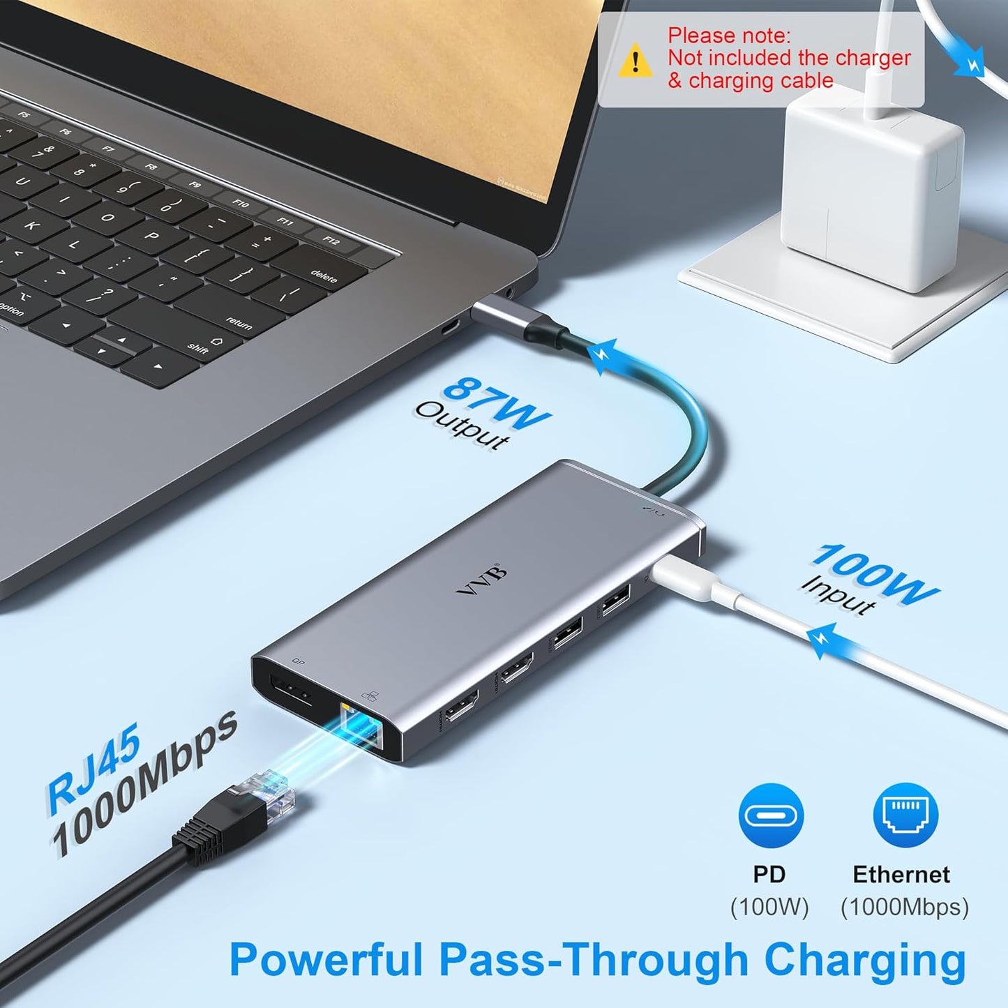 USB C Laptop Docking Station Dual Monitor HDMI USB C Hub Multiport Adapter | USB C Dongle Dock 14 in 1 USB C to 2 HDMI 4K+DisplayPort+Ethernet+4USB+2USB C+100W PD Charger+SD/TF for Dell/Lenovo/HP Laptop