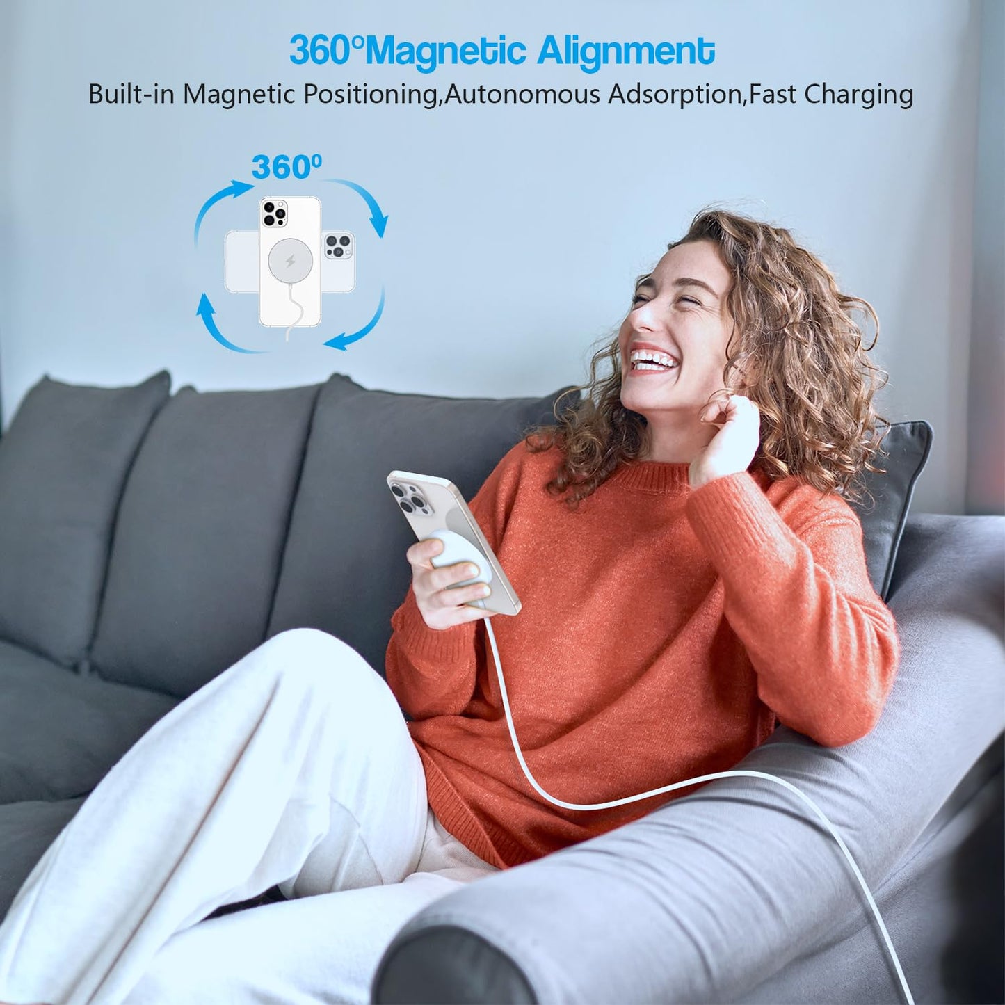 10FT Magnetic Wireless Charger,15W Fast Apple Mag-Safe Charger for iPhone 17/16/15 PD with USBC Apple Fast Charging Block 10Foot Quick Charge for iPhone 17/17 Air/17 16 15 Pro/Pro Max/14/13/12/AirPods