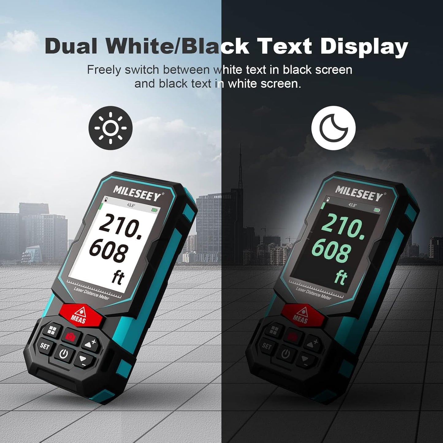 MILESEEY S7 Outdoor Laser Measure with Viewfinder Camera for Pro & DIY Use | 330ft Long Range Measurement, 2 mm Accuracy, 4x Zoom Camera Pointfinder, P2P, Multifunctional Laser Measuring Tool