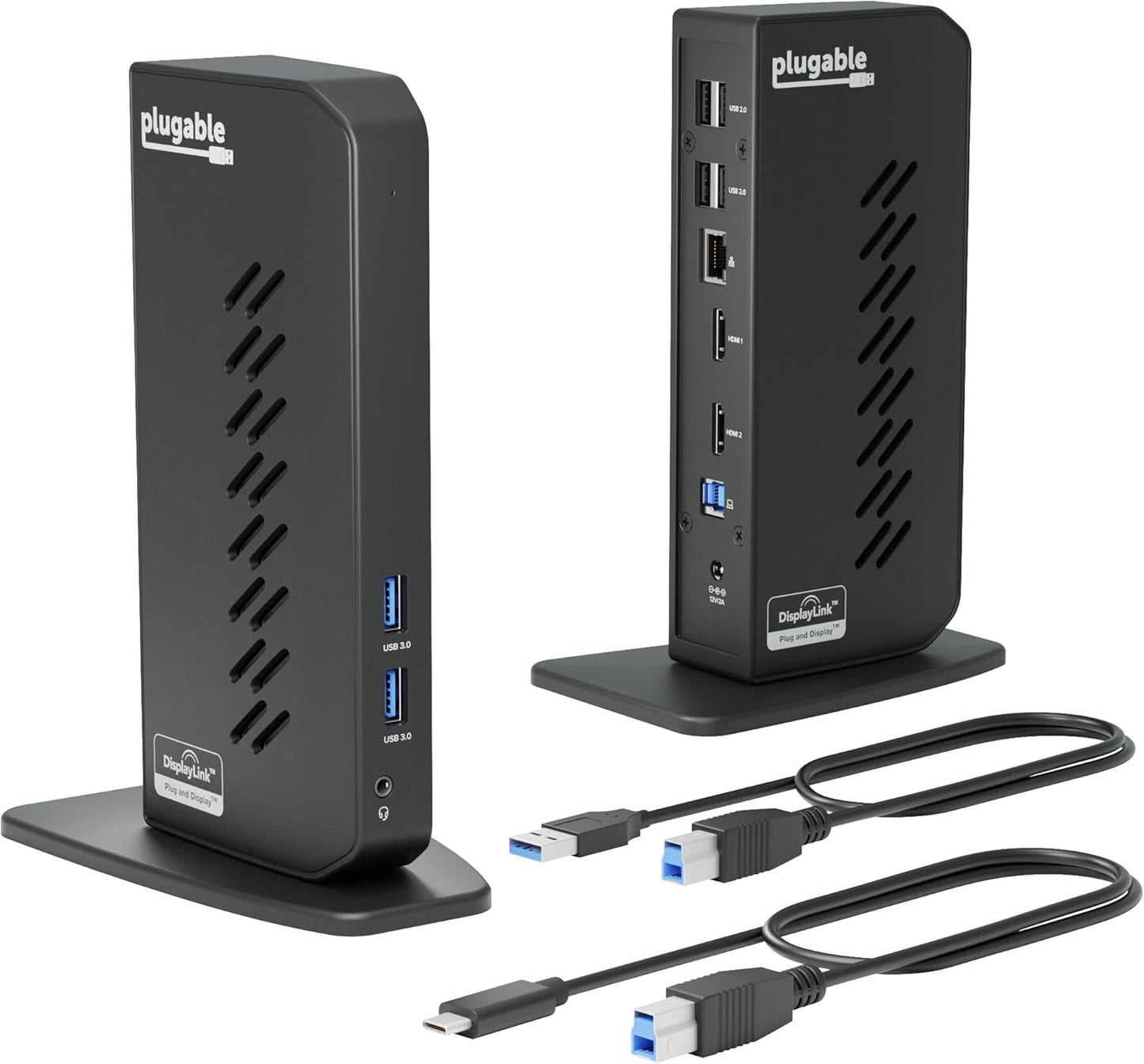 Plugable Dual 1080p HDMI Universal Docking Station for USB-C & USB 3.0 Laptop, 10 Ports, Windows/ChromeOS Plug & Play, macOS Driver Required (UD-3900Z)