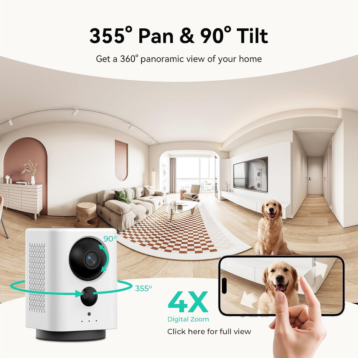 LIWAN 4G LTE Cellular Security Camera Indoor Wireless, No WiFi, 2K, Portble