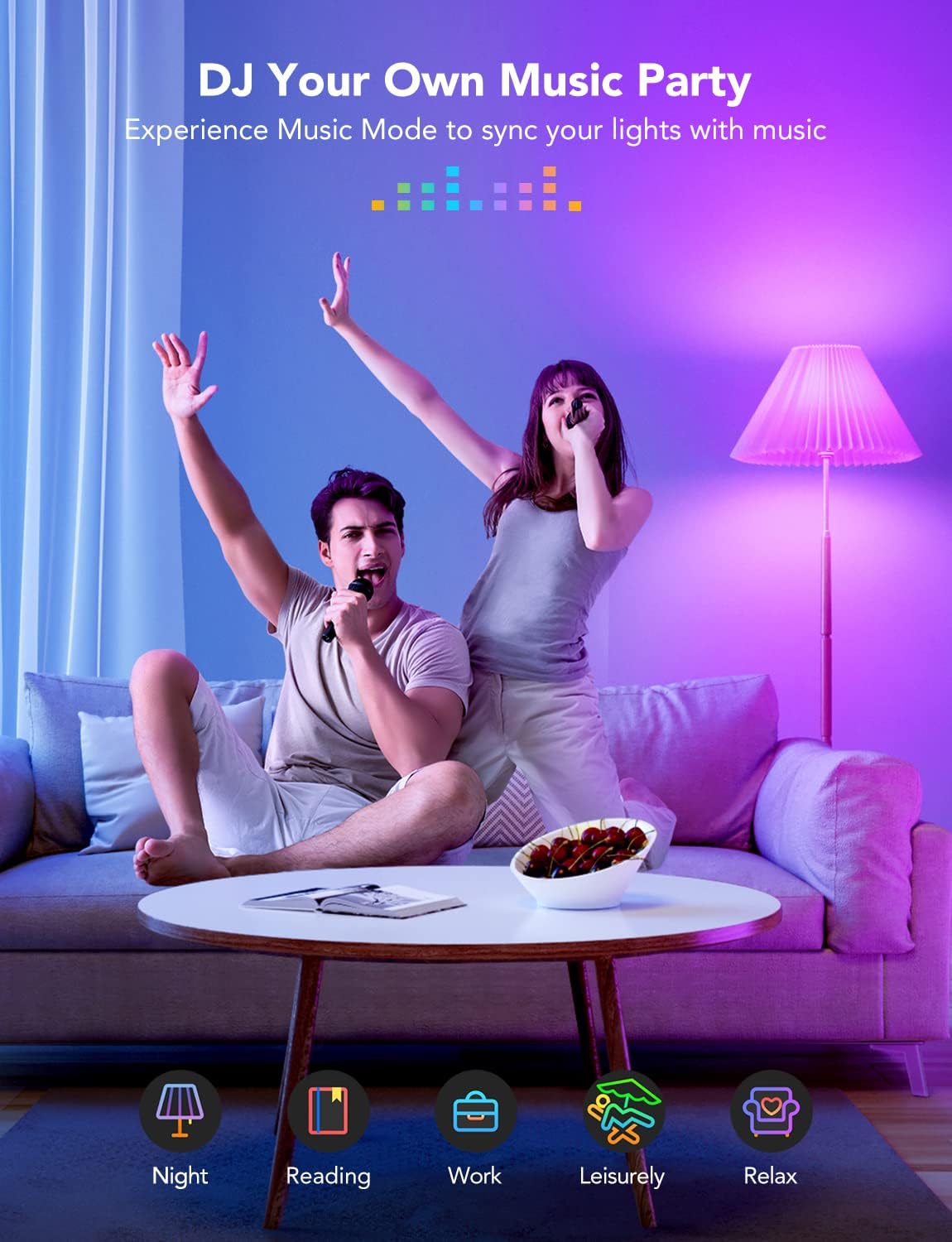 Govee LED Smart Light Bulbs, 1000LM RGBWW A19 75W E26 Base 4 Pack