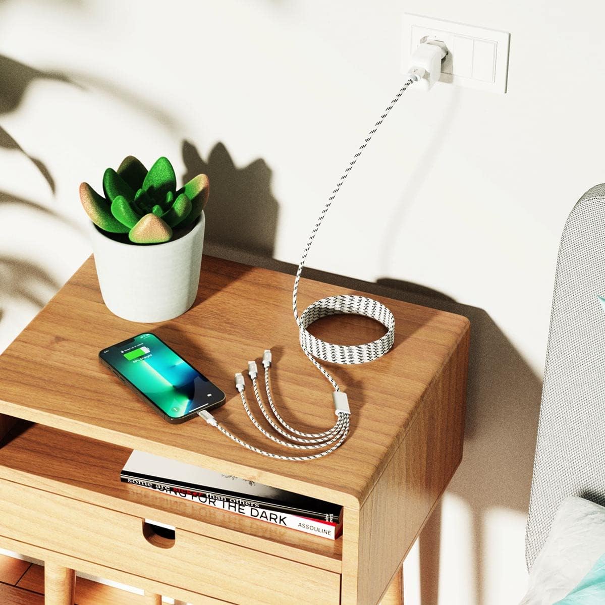 USB A/C Multi Charger Cable, 4 in 1 Charging Cords for Multiple Devices 10ft | 4 in 1 USB Phone Charger Cord 3A Extra Long Multiple Cable with USB C, Micro USB Universal Charging Cord for Cell Phones more