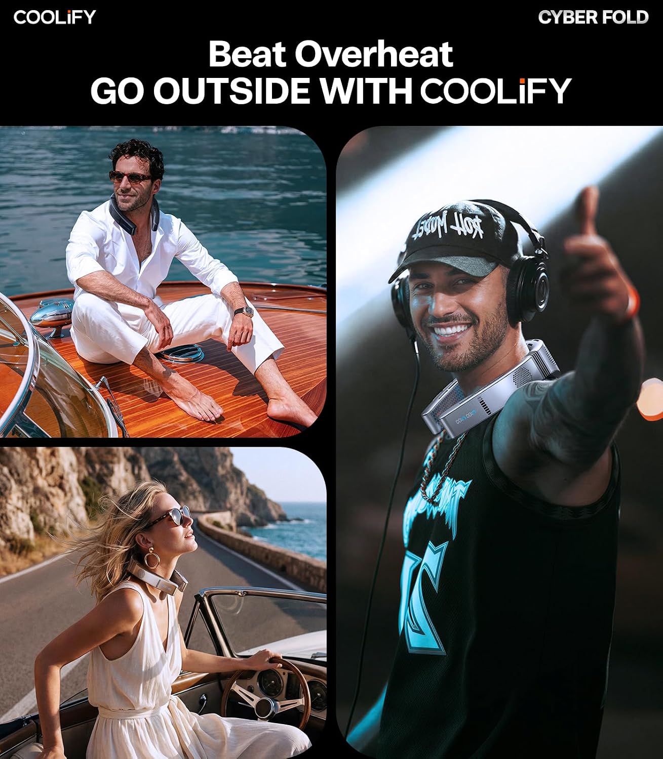 TORRAS COOLiFY 2026 Cyber Fold AI Neck Air Conditioner, Max Cooling Area | Neck & Face Cooler with Adjustable Strong Wind, Rechargeable Gift for Dad, Husband, Titanium