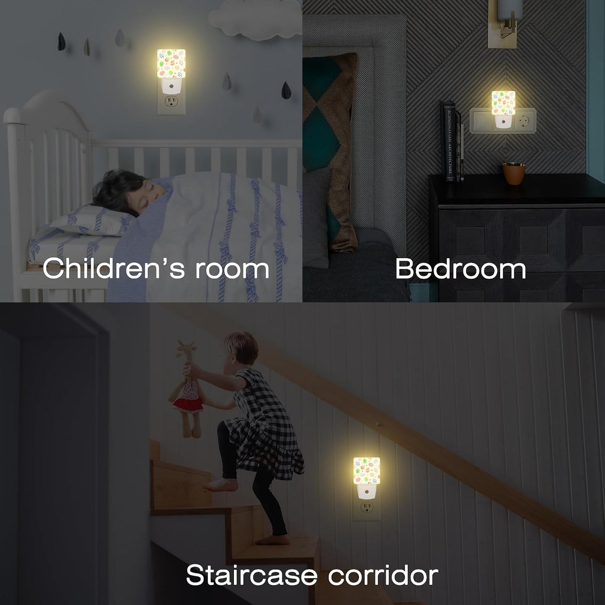 Colorful Easter Eggs Night Light, Happy Easter Dusk to Dawn Night Light Plug in,0.5w Energy Saving Sleep Friendly NightLight for Kids Boys Girls Home Decor