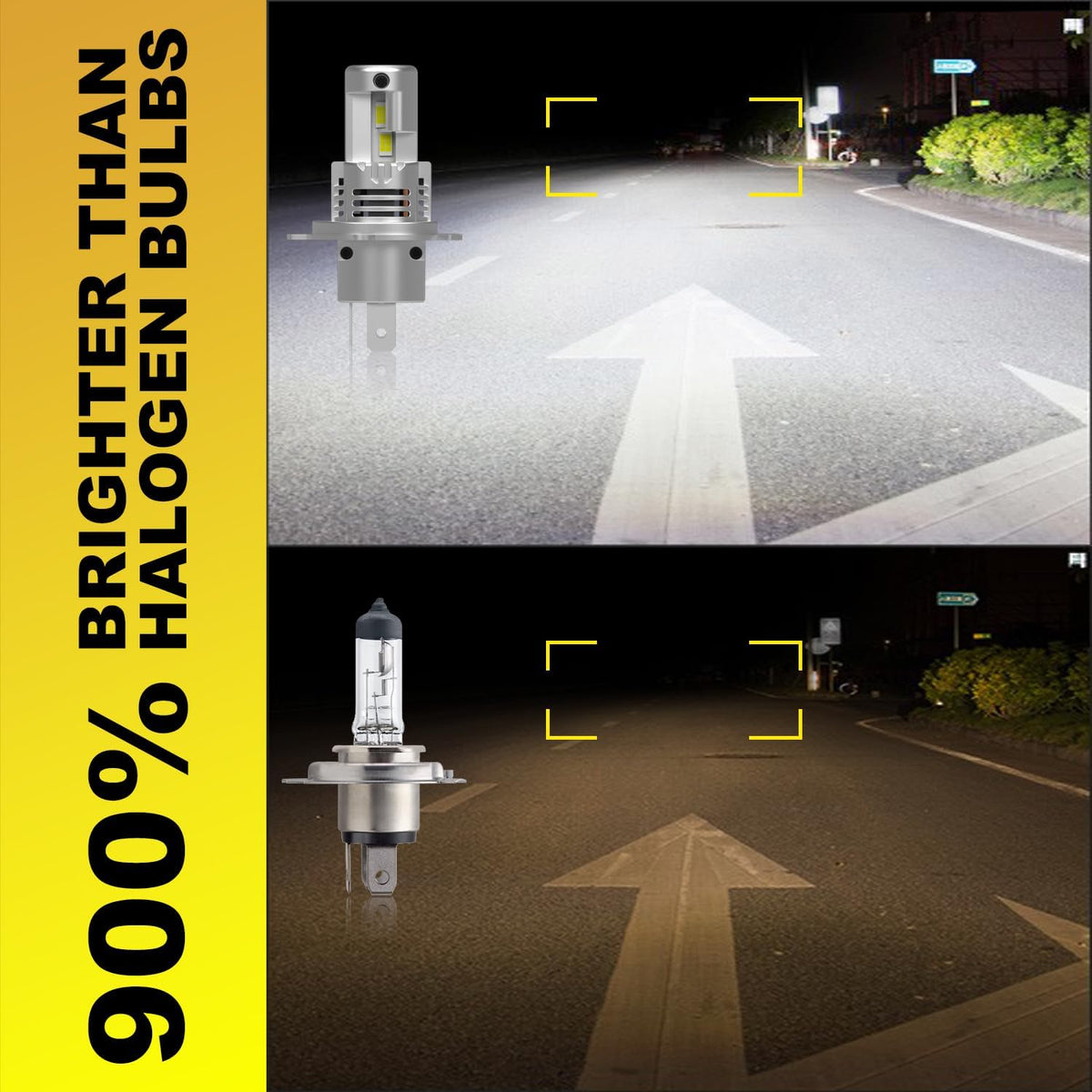 9003/H4 Light Bulbs Hi/Low 90000LM 1:1 Halogen Size,Plug and Play Pack Of 2
