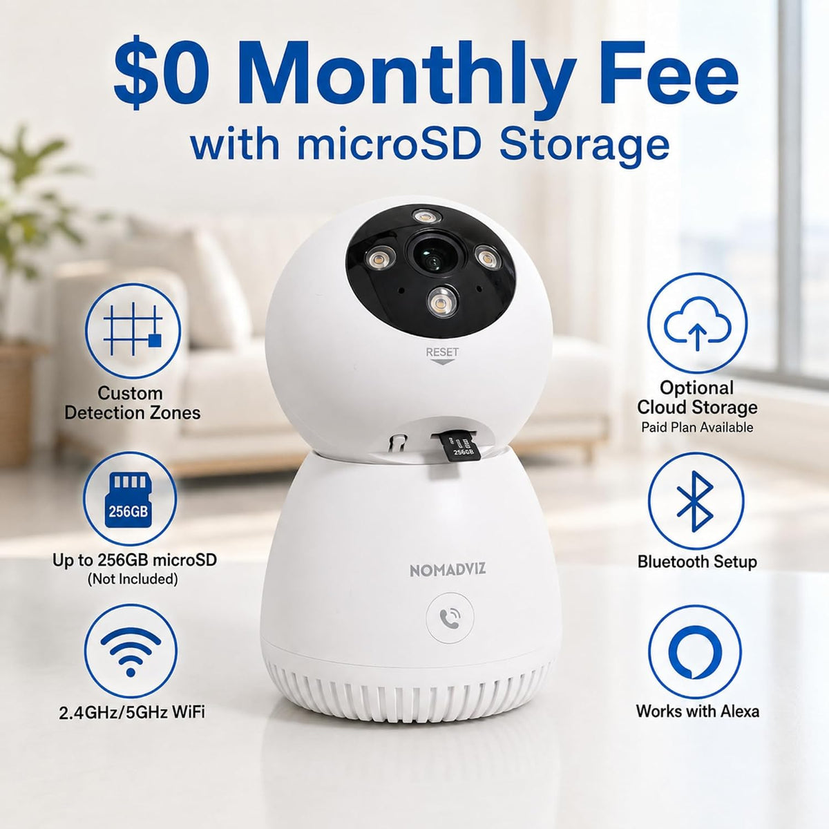5MP 3K Indoor Camera with One-Touch Call for Pet & Baby Monitor