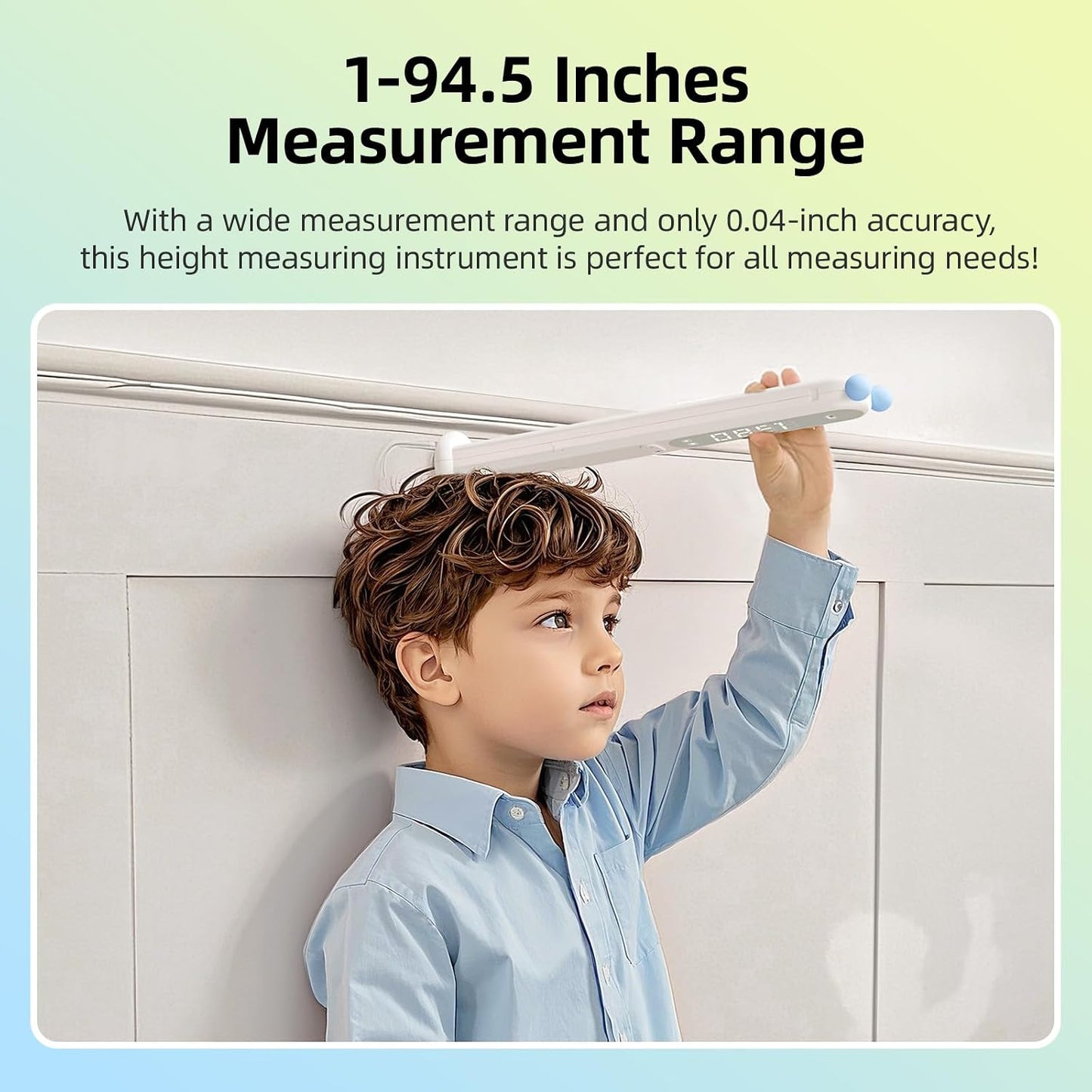 Umimile Portable Height Measurement for Kids, Cordless Infrared Stadiometer | Handheld Stadiometer Device for Kids and Adults, Digital Height Measurement Tool Scale 240 cm / 94.5 inches (Blue)