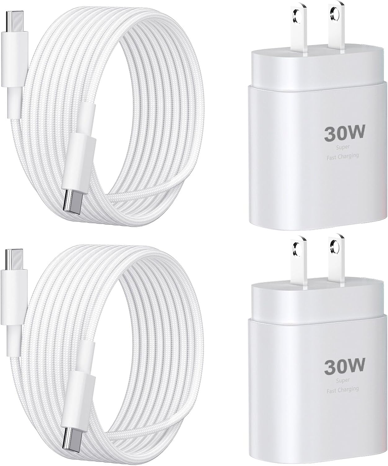 Phone 16 15 Charger Fast Charging,30W Type C Chargers USB C Charge Block with 2 Pack 10FT USB C Cable Nylon Braided for Phones 16/16 Plus/16 Pro/16 Pro Max/Phone 15/15 Pro Max/Pad Pro/AirPods,Blue