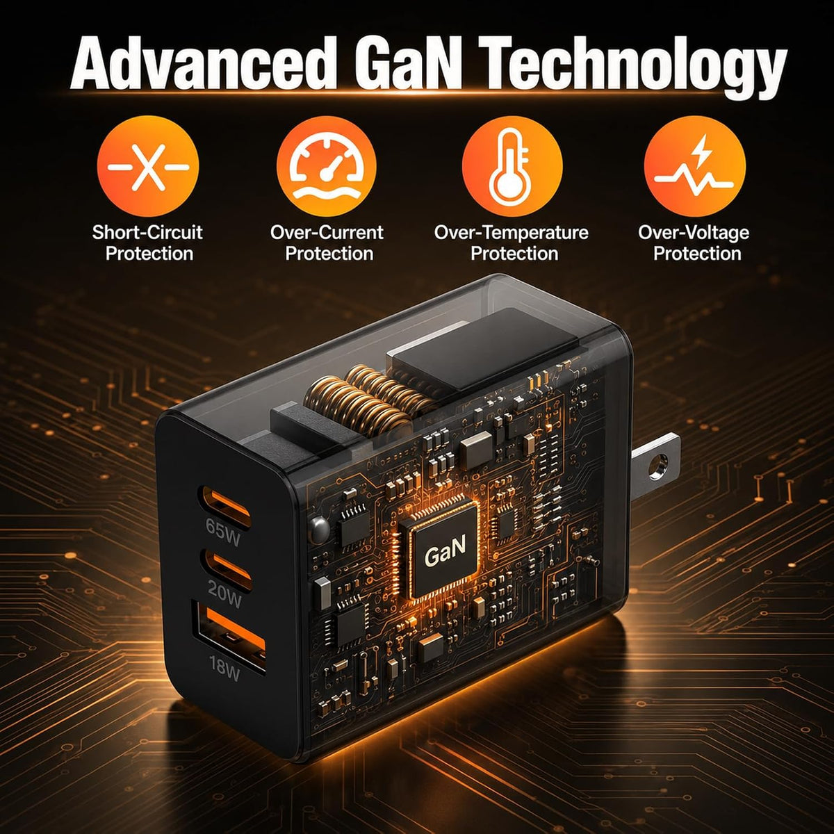 65W Super Fast Charger PD3.0&amp;6/10FT USBC Cable for Samsung Galaxy S26 Ultra | 3-Port GaN Type-C Charging Block PD/QC 3.0 for Galaxy S25/S24/S23 Plus,Tab,MacBook, iPhone 17 Pro Max,Android, 3/6/10FT Cord