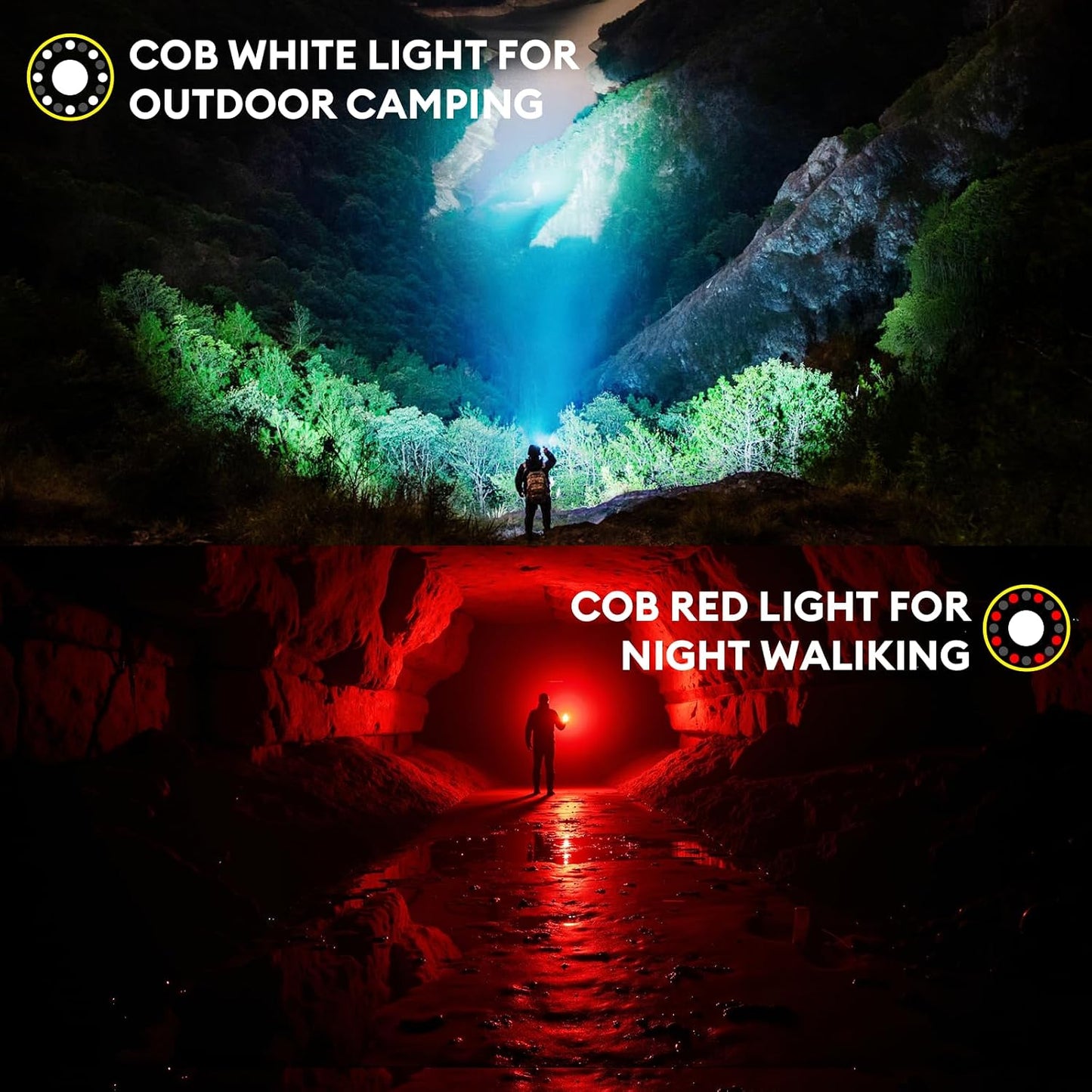 Rechargeable Flashlight 2 Pack, Super Bright Flashlights High Lumens 99000 | Fixed Foucs, 8 Lighting Modes IP65 Waterproof Flashlight for Camping Essential, Hunting, Emergency, Gifts for Men