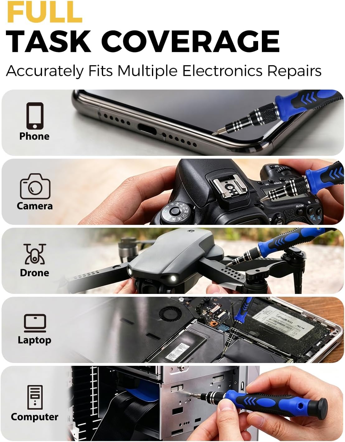 80 IN 1 Professional Computer Repair Tool Kit, Precision Screwdriver Set | Magnetic Screwdriver Set for Laptop, PC, MacBook, Tablet, iPhone, PS4, Electronics, Gamer Tech Gifts for Men (Blue)
