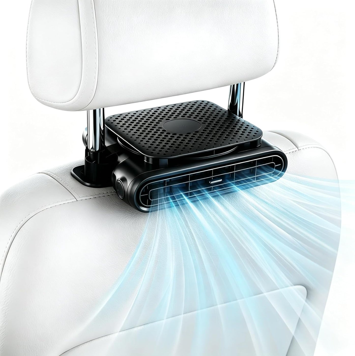 ElfTrip Car Seat Fan with Dual Air Outlets, Corded USB Car Fans for Kids for Driver Passenger, Stronger 3 Speeds, Forward or Backward Airflow, Fits in Most Car SUV (1 Pack No-Recharge Plug-in to Work)