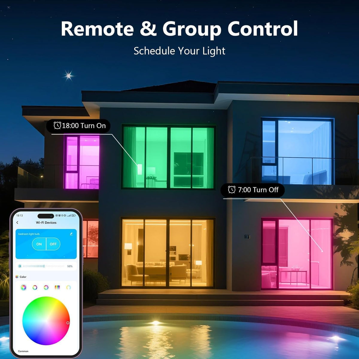 DAYBETTER A19 E26 Smart Light Bulbs,Compatible with Alexa & Google Home