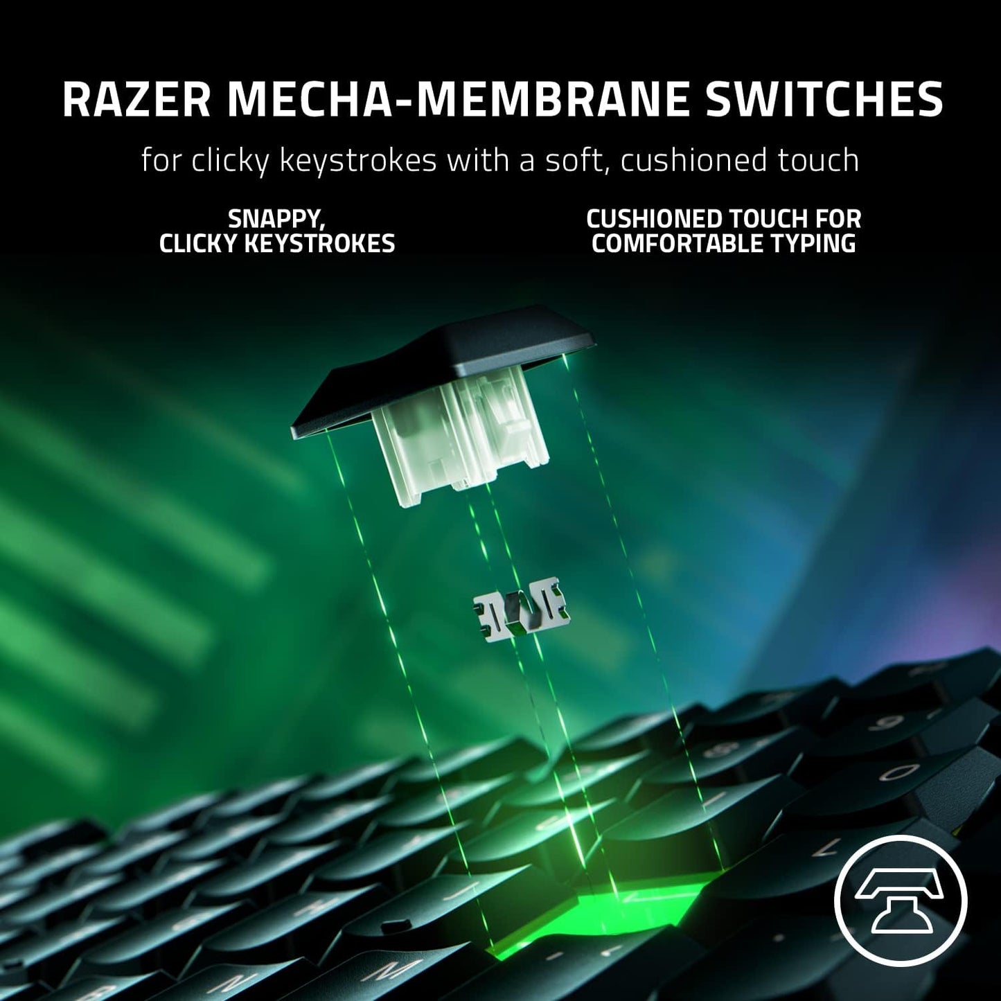 Razer Ornata V3 Gaming Keyboard, Low-Profile Keys, Black | Mecha-Membrane Switches, UV-Coated Keycaps, Backlit Media Keys, 10-Zone RGB Lighting, Snap Tap, Magnetic Wrist Wrest