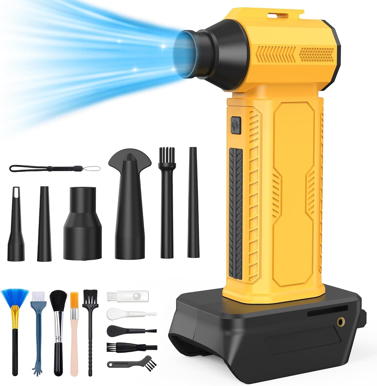 Compressed Air Duster, 130,000RPM Ultra-Powerful Electric Air Duster | Compatible with DEWALT 20V/60V Max Battery, 4-Gear Adjustable Air Blower for Computer/Keyboard/Car/Home (No Battery Included)