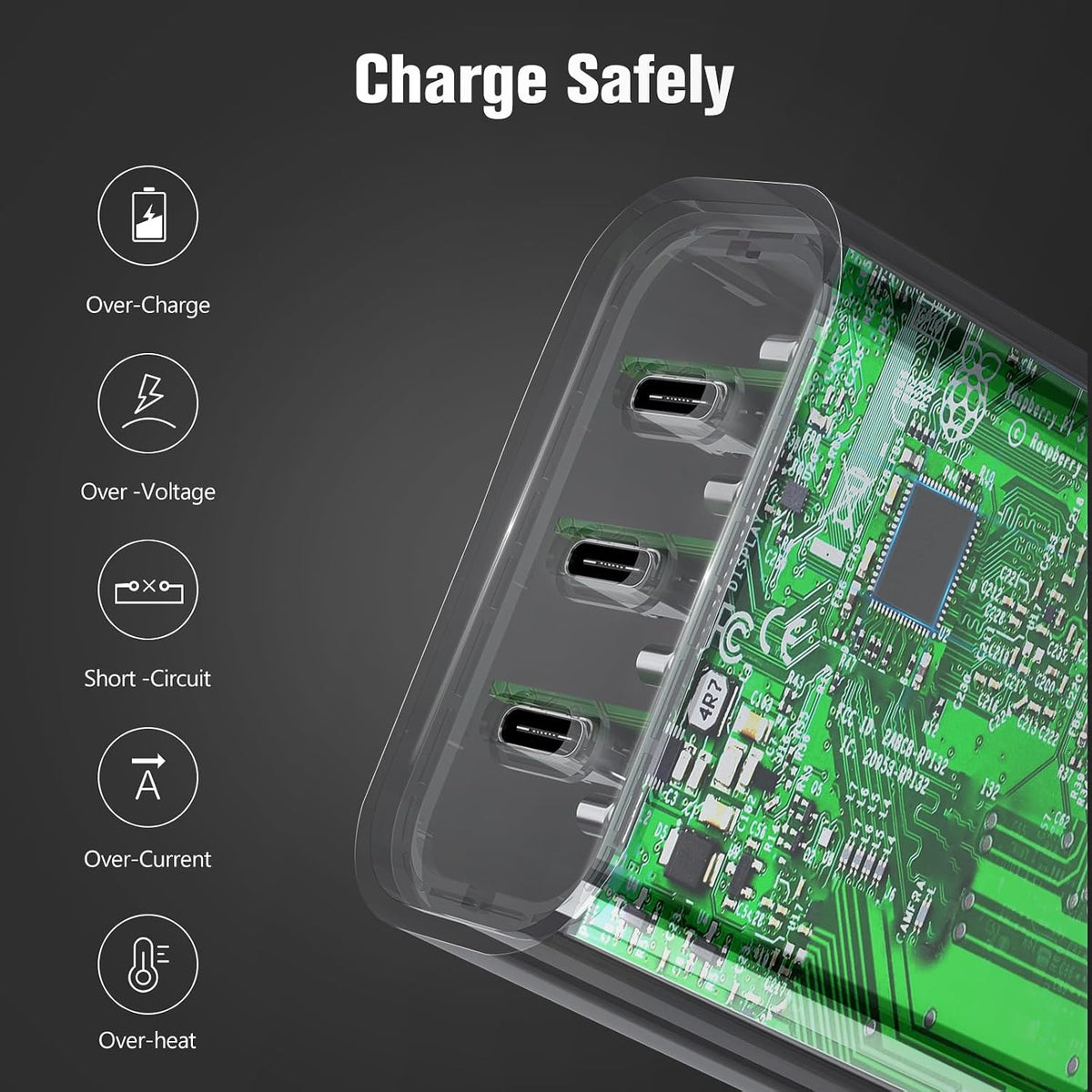 USB C Charger Block, Amoner 35W 3-Port USB C Block Fast Wall Charger