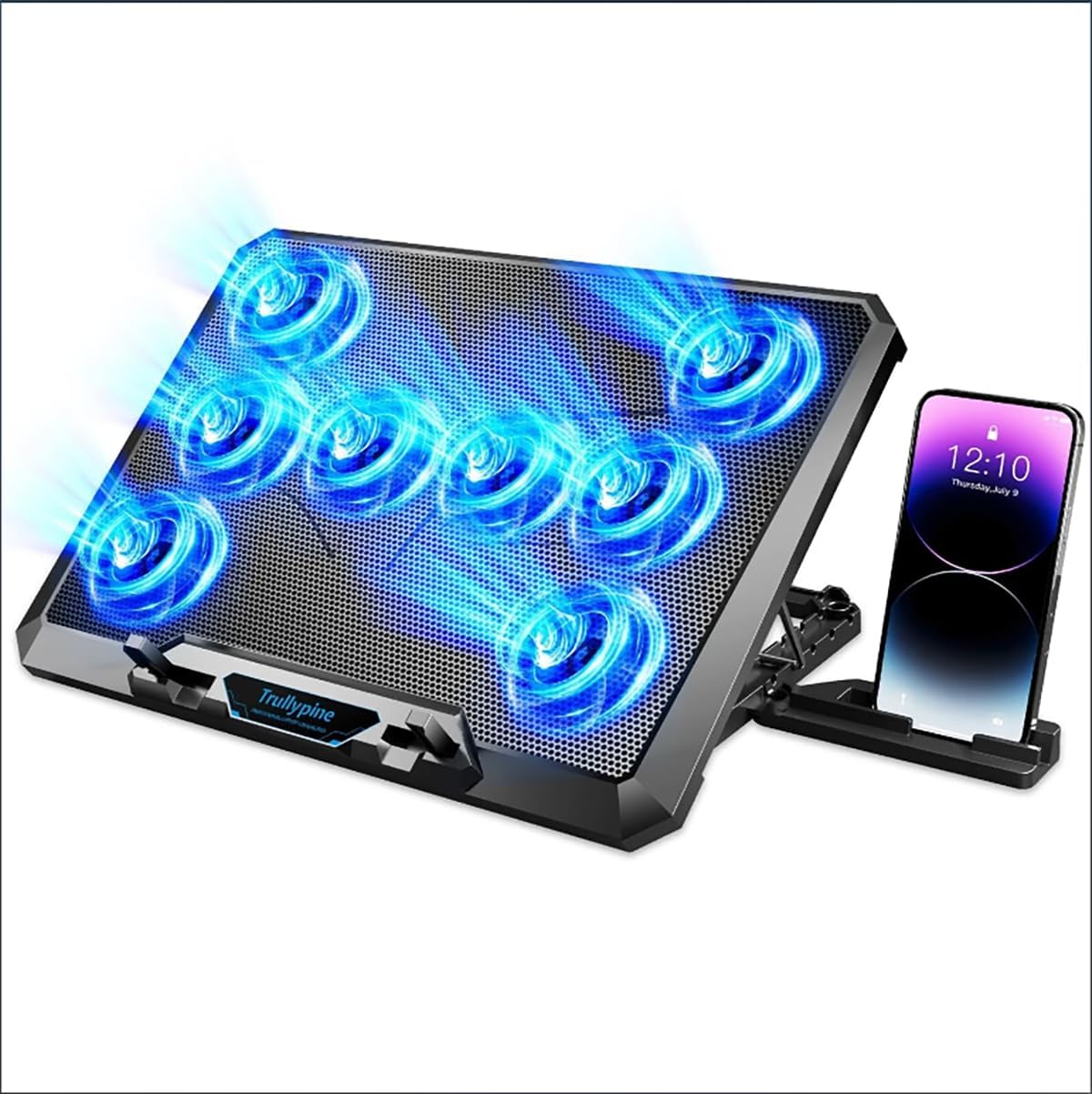 Laptop Cooling pad for Dell Latitude 3340 Gaming laptops, Laptop Cooler with 8 Fans, Adjustable Speed, 5-Level Height Adjustment, Mute Silent,Built-in Phone Stand