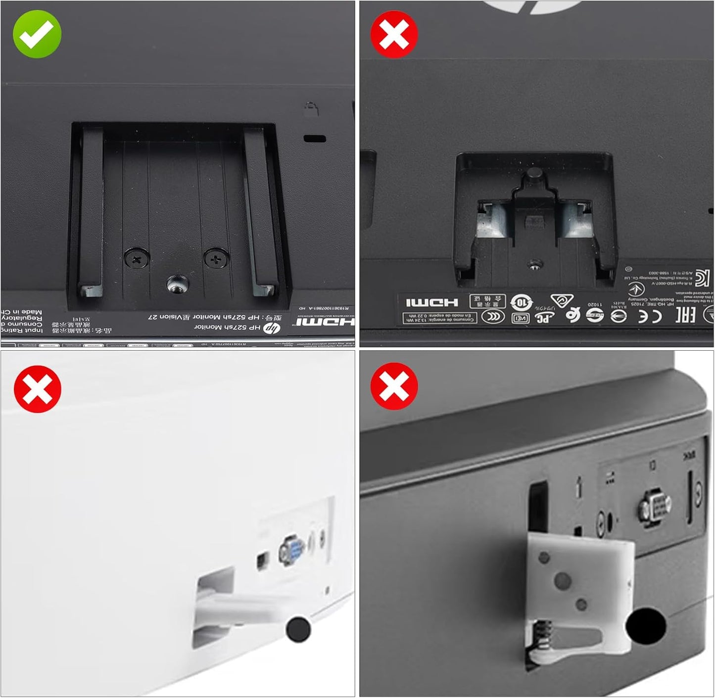 Monitor Arm/Mount VESA Bracket Adapter Compatible with HP M24h, M27h, 524sh 527sh VESA Adapter Bracket Arm, Desk Mount 100 * 100mm 75 * 75mm