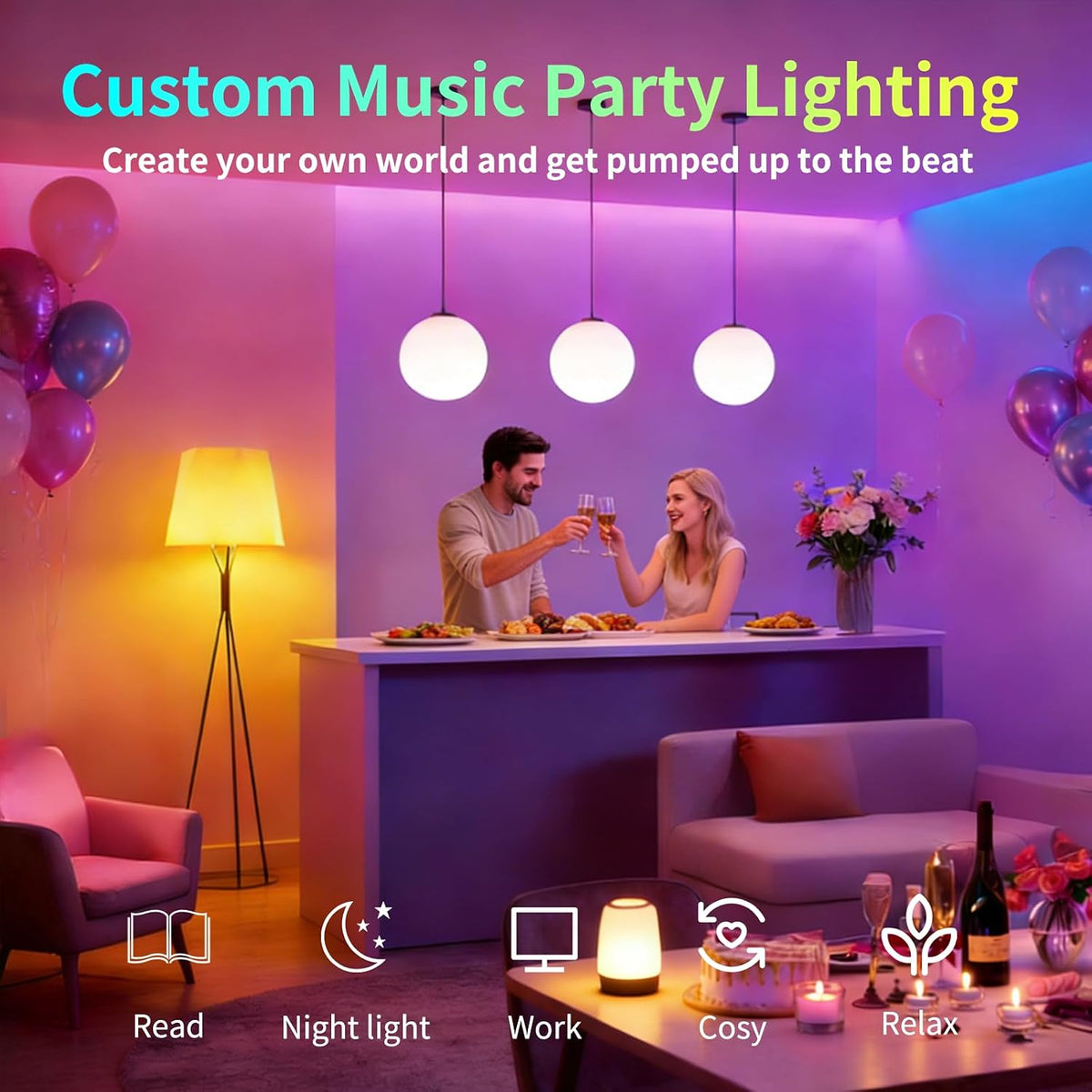 I-SHUNFA E26 Smart Bulb 2 Pack, Bluetooth App Control