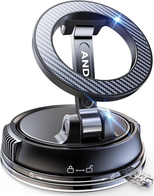 ANDERY Car Phone Holder for Magsafe [78+LBS Max Suction & 2400gf Magnetic] | 360° Adjustable Car Phone Mount, Phone Holders for Your Car for iPhone 17-12 Pro Max Air Plus (Carbon Fiber)