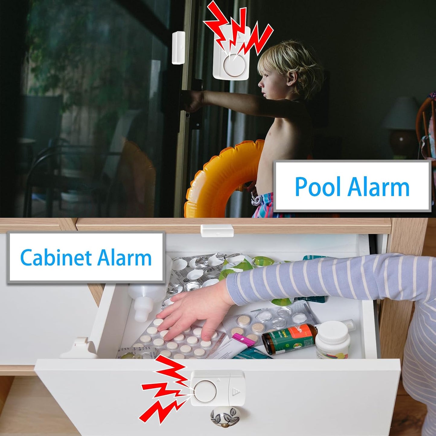 Window Door Alarm, 120db Door Alarm for Kids Safety, Door Window Sensor for Home Security