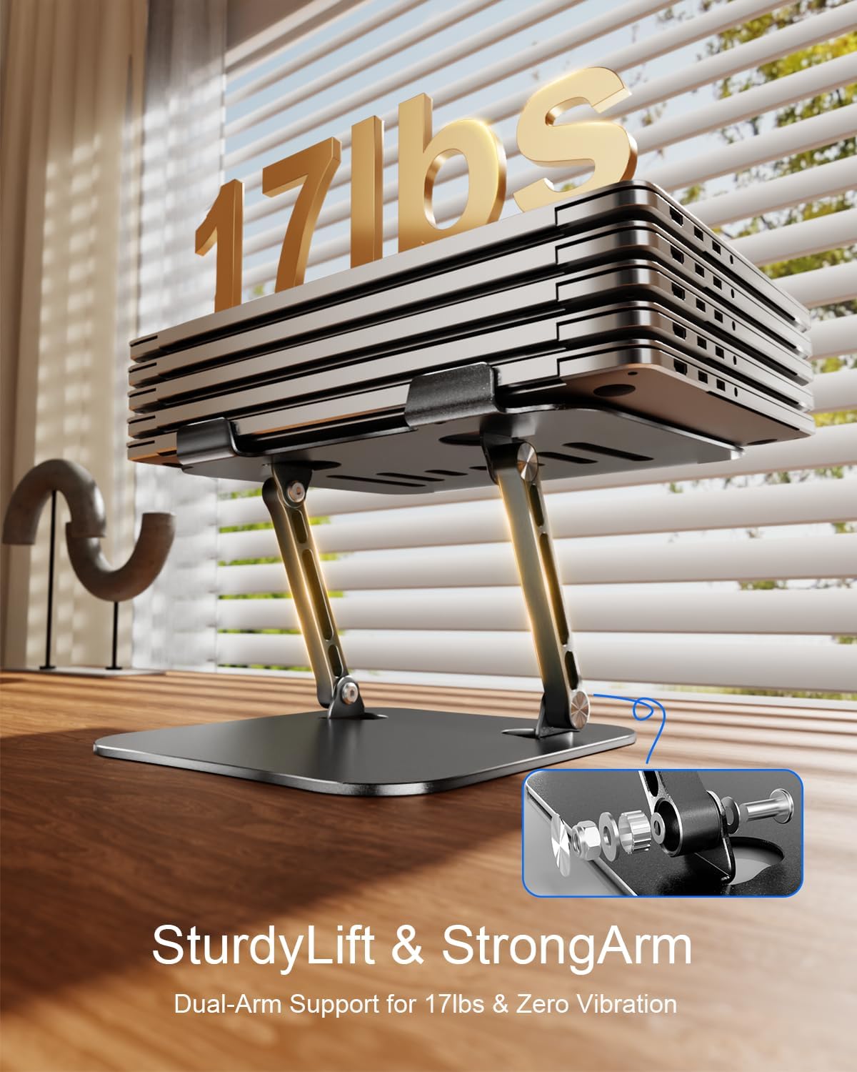 Adjustable Laptop Stand, Aluminum Laptop Riser