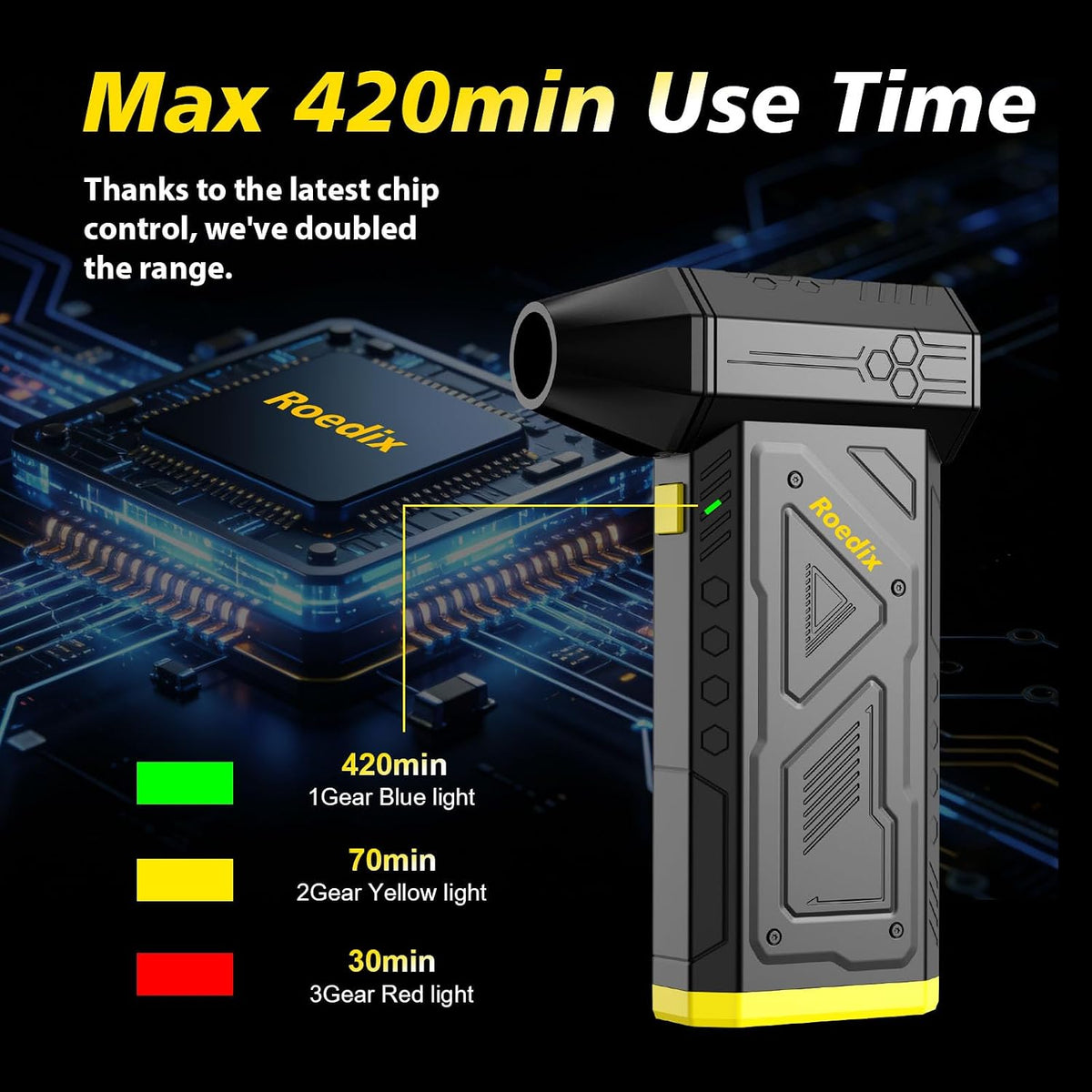 Compressed Air Duster,420 mins Runtime,Replace Canned Air to Clean Computer | 7800mAh,150000RPM,150g wind force,45M/S wind speed,comes with LED light.Portable air blower for computer, keyboard clean