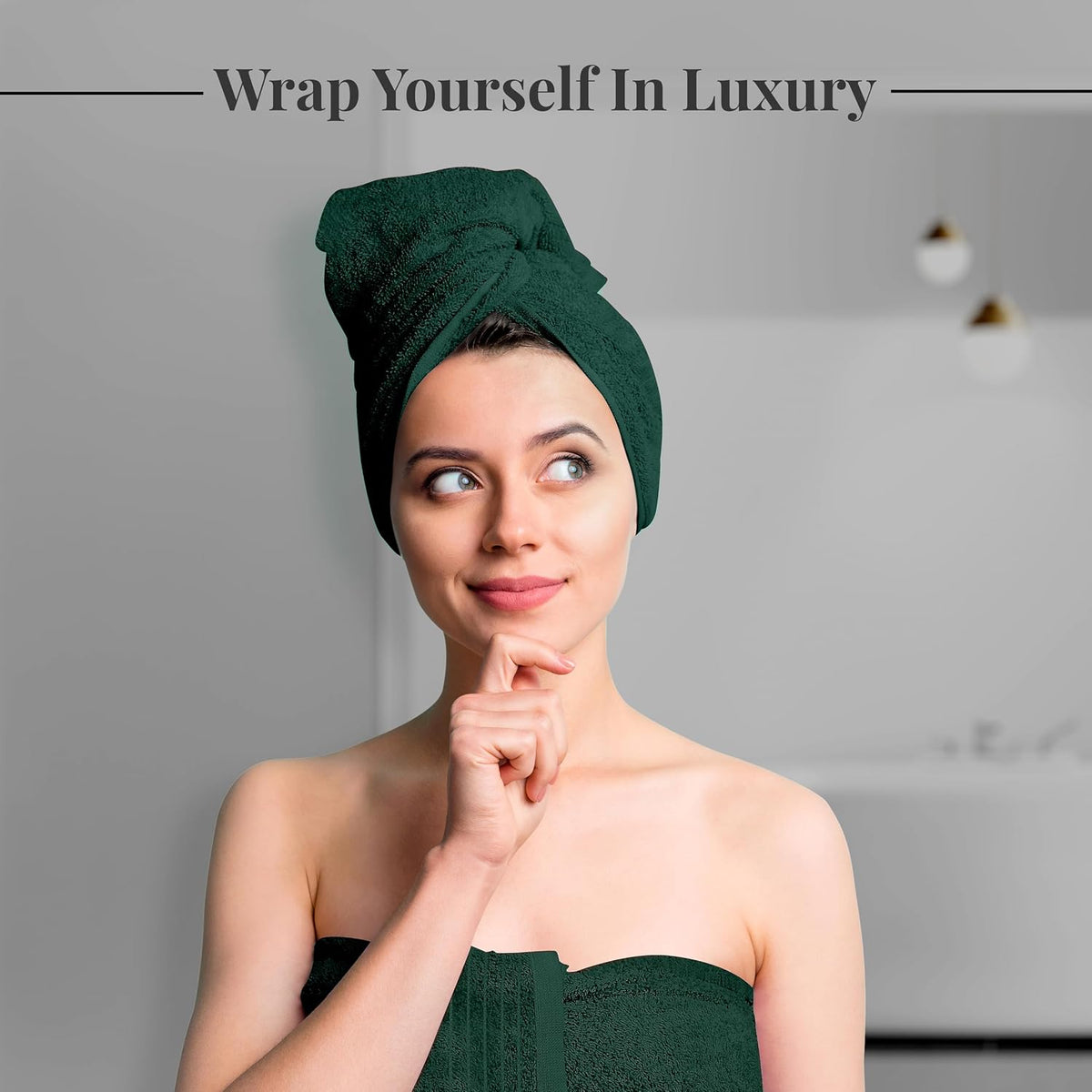 Tens Towels 4 Piece Extra Large Bath Towels 30 x 60 Inches, Hunter Green