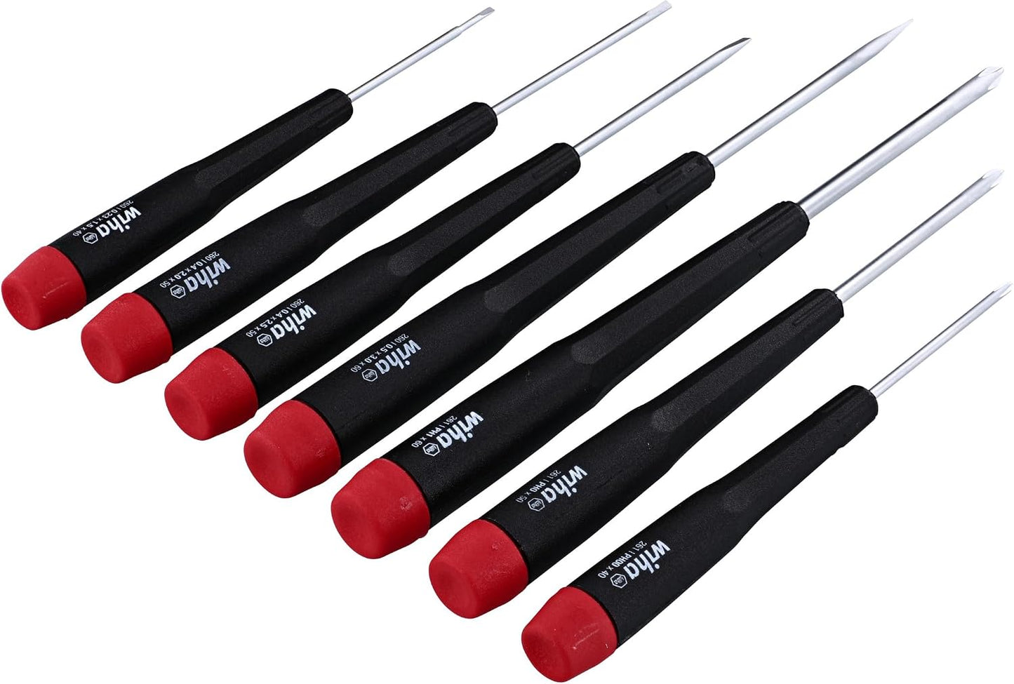 Wiha 26197 Precision Screwdriver Set, 7-Piece Mini Slotted & Phillips, PicoFinish Handles with Rotating Caps, Small Screwdrivers for Electronics & Fine Work | PicoFinish Handles with Rotating Caps, Small Screwdrivers for Electronics and Fine Work