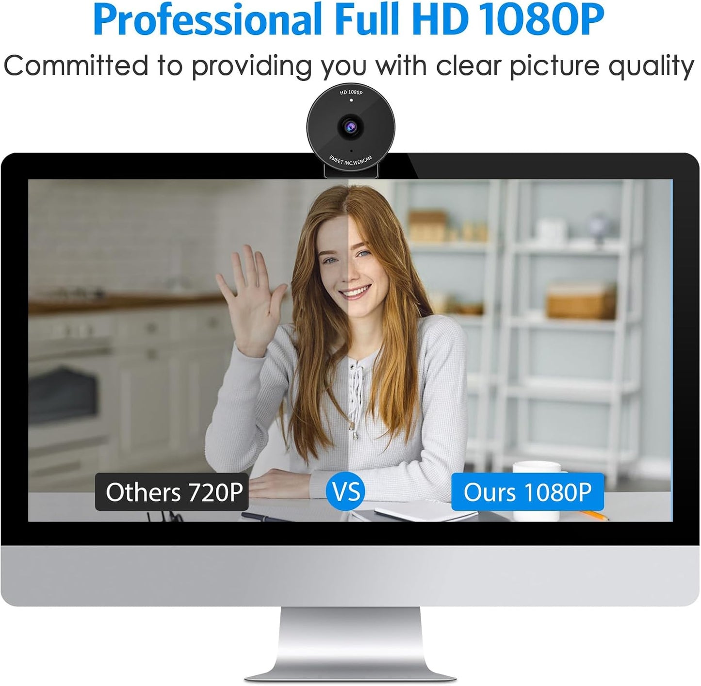 EMEET C950 1080P Webcam, USB Webcam with Microphone&Physical Privacy Cover | Auto Light Correction, Fixed Focus, USB Plug & Play, Ultra Web Cam w/ 70°View for Meeting/Online Classes/Zoom/YouTube