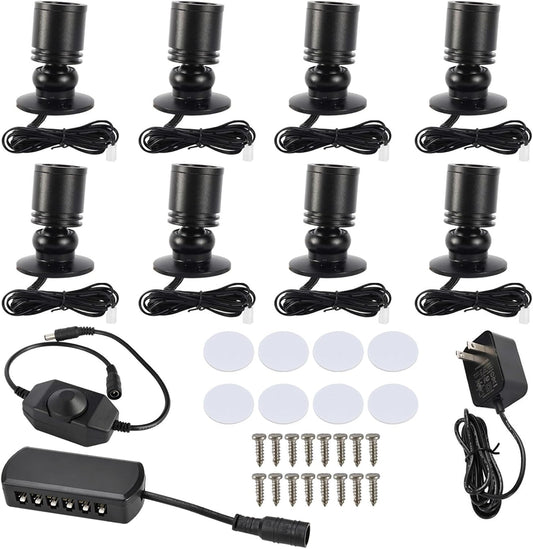 YaeCCC 8pcs Mini Spotlight for Displays, Small LED Mini Spotlight Indoor