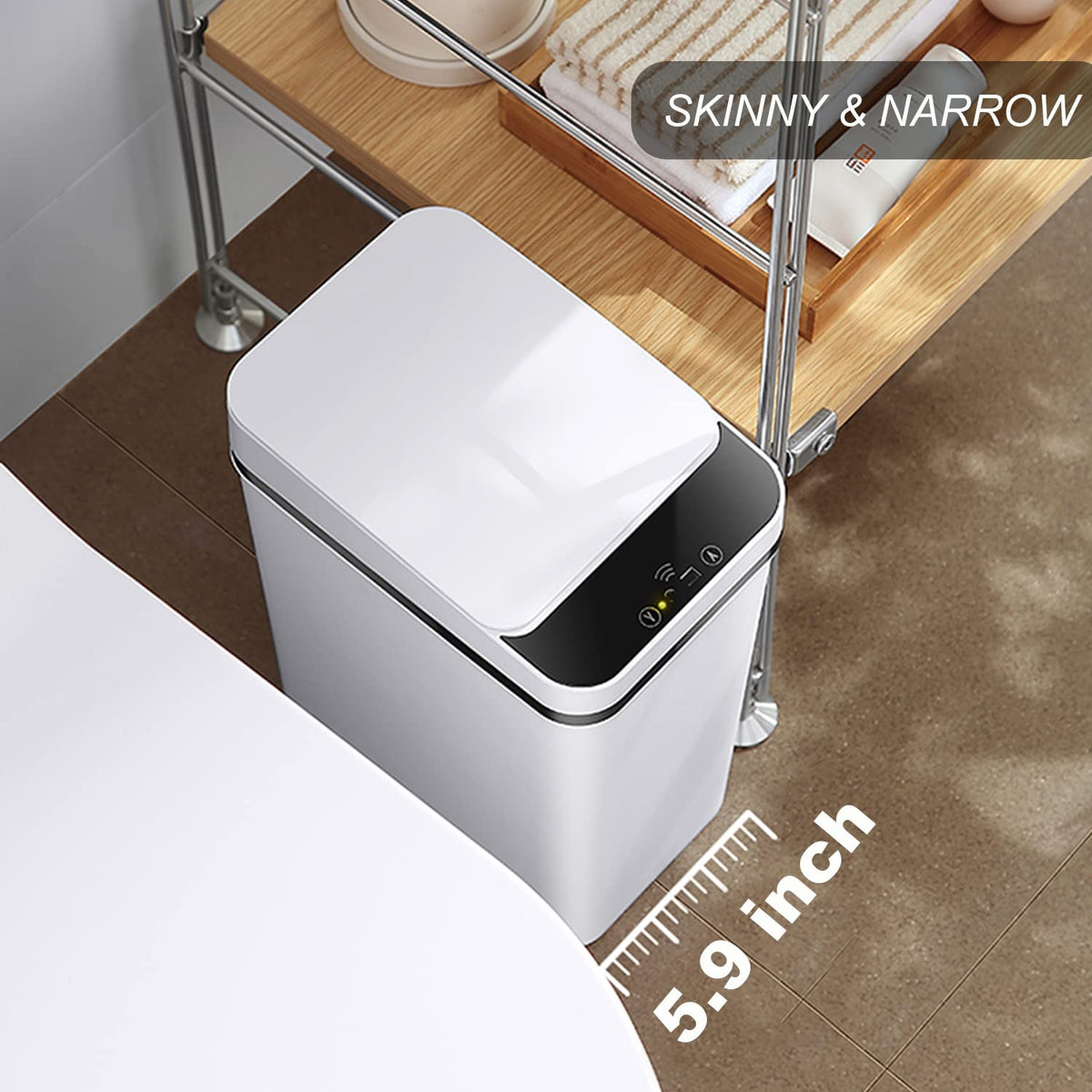2.5 Gallon Smart Trash Can Sensor Motion - Touchless Bathroom Trash Can