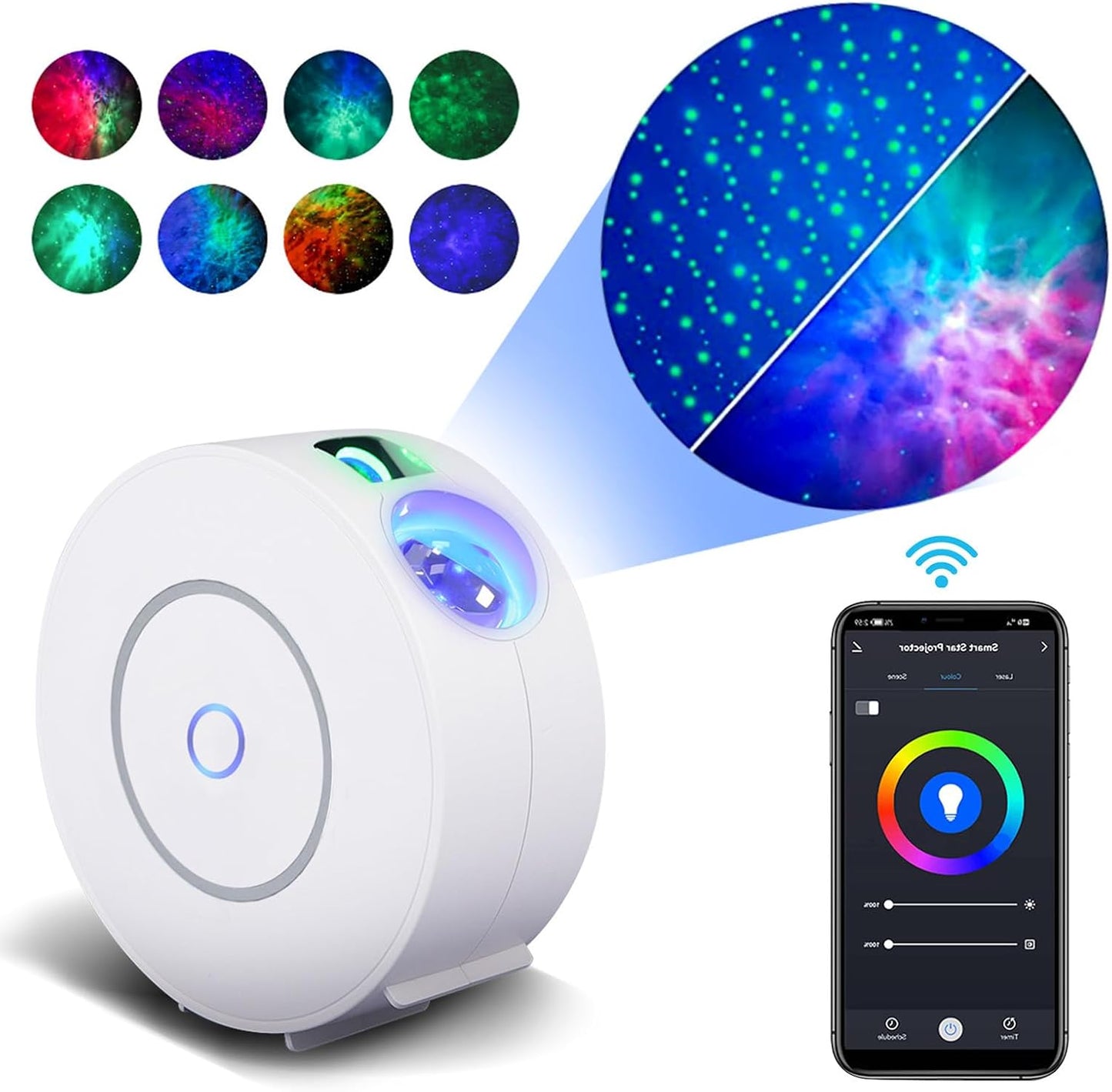 Galaxy Projector for Bedroom,Star Projector Galaxy Light,Northern Lights Projector,Ceiling Starlight Projector,Nebula Lamp,Smart APP&Voice Control,Aurora LED Night Light Projector for Kids Room White