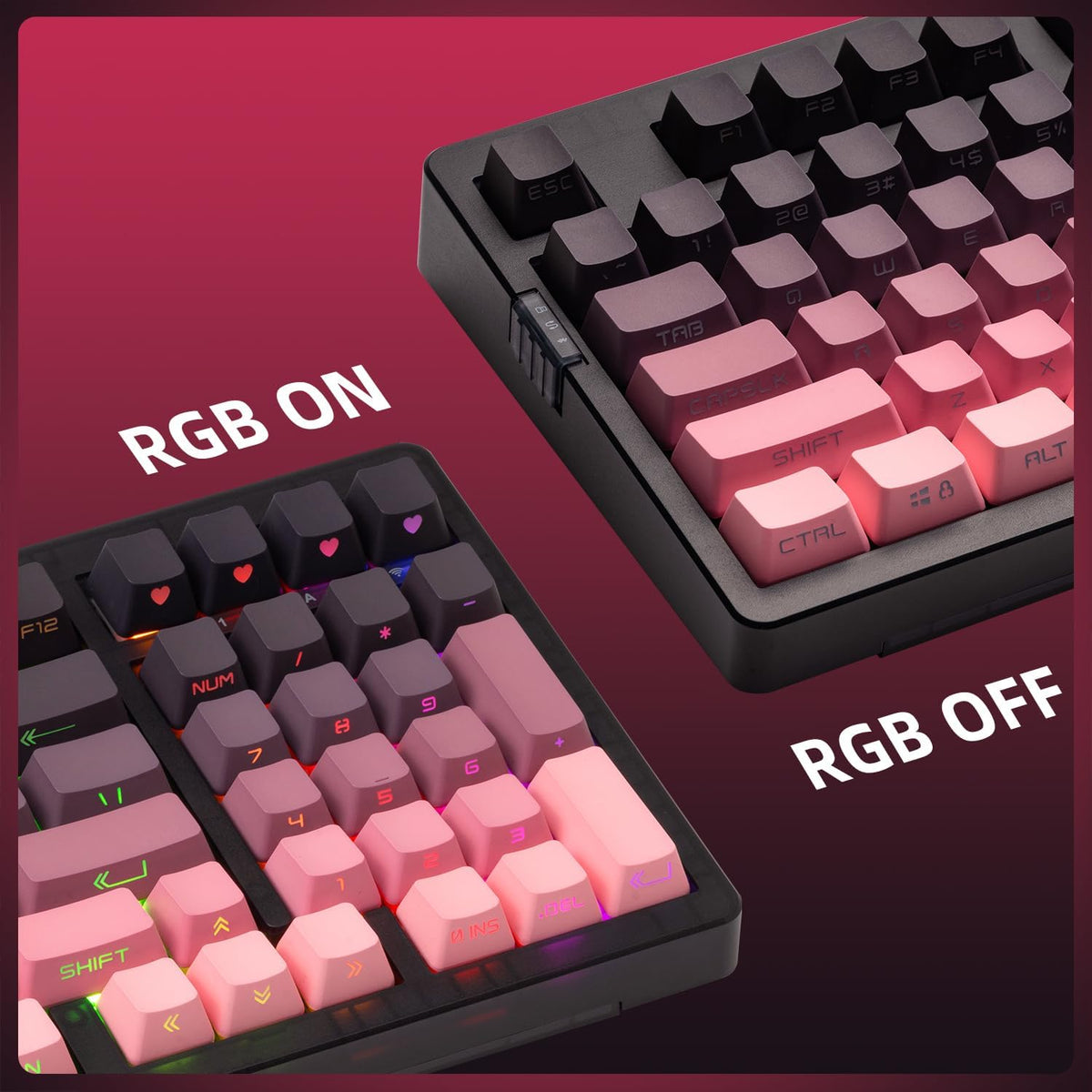 ZORNHER ZH980 Mechanical Keyboard Wireless,95% Pink Creamy Keyboard with Number Pad,Gaming Keyboard with Number Pad,Lighted Up PBT Keycaps,Loud Keyboard Clicky Blue Switches,Full Size