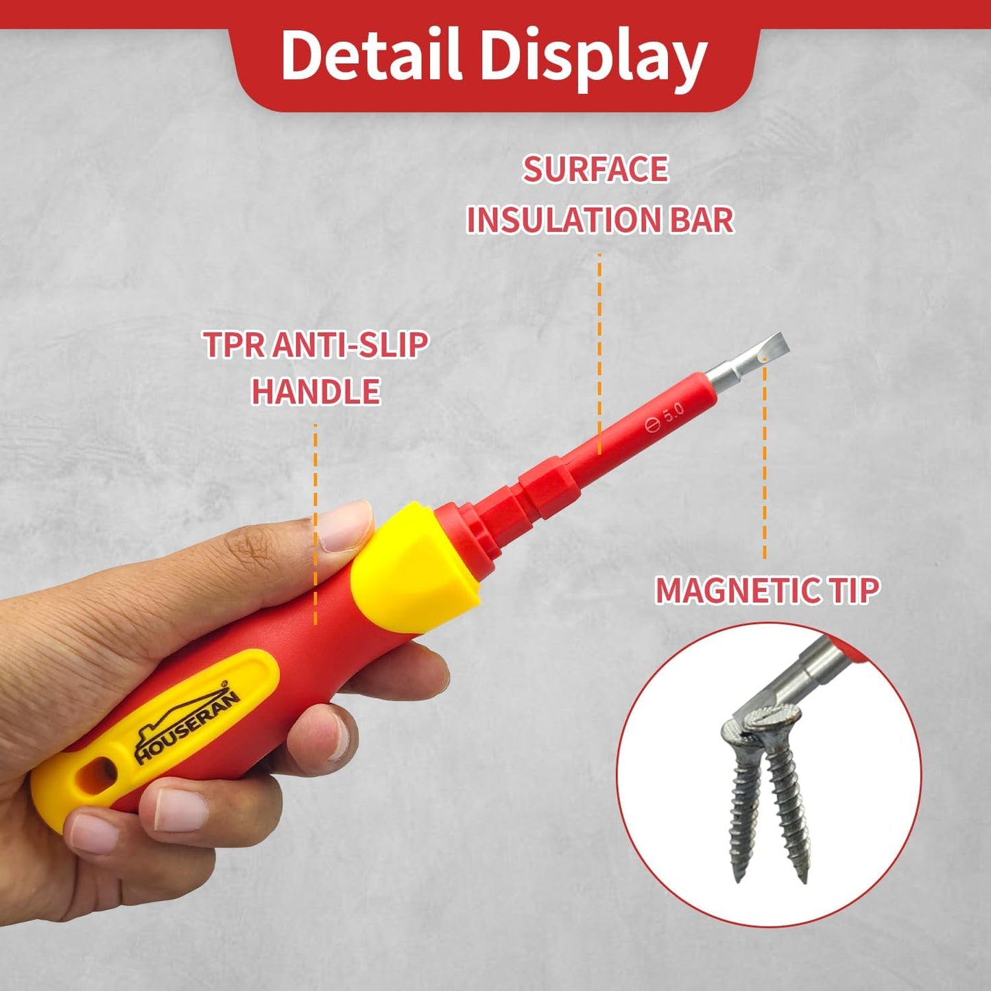 Electrical Screwdriver Set, Insulated Screwdriver, 26 Pcs | Magnetic Tip Electrician Tools Kit with Case, with Interchangeable Blades, Electrical Screwdriver for Men Household Repair