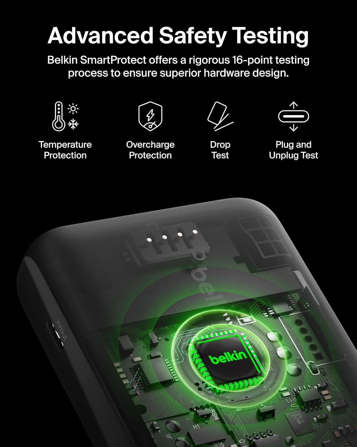 Belkin 20000mAh 15W 3 Port Power Bank, USB A to USB C Cable Included | Fast Charging, iPhone 17, Samsung Galaxy, Pixel, Airpods, iPad, Nintendo Switch 2, Battery Pack, USB C Port, USB A Port