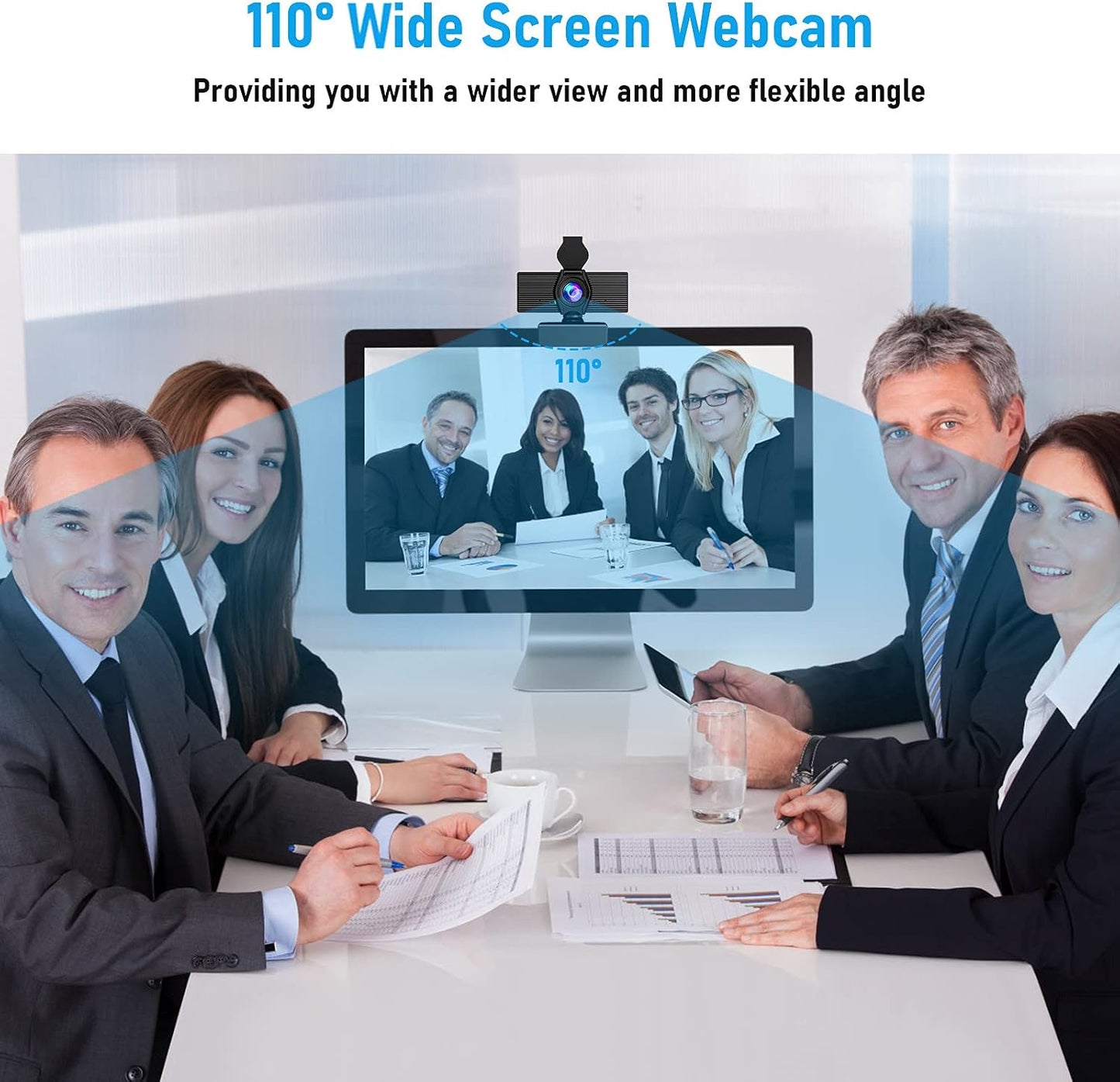 LITEPRO Webcam with Microphone & Privacy Cover, 1080P HD Web Computer Camera, USB Plug and Play Laptop PC Desktop Camera, Works with Zoom, Skype, Teams, Video Conferencing/Recording/Streaming